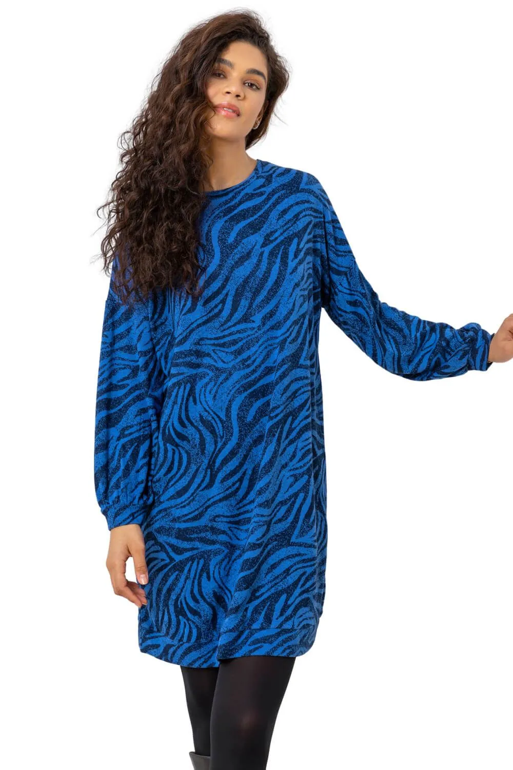 Animal Print Jacquard Sweater Dress