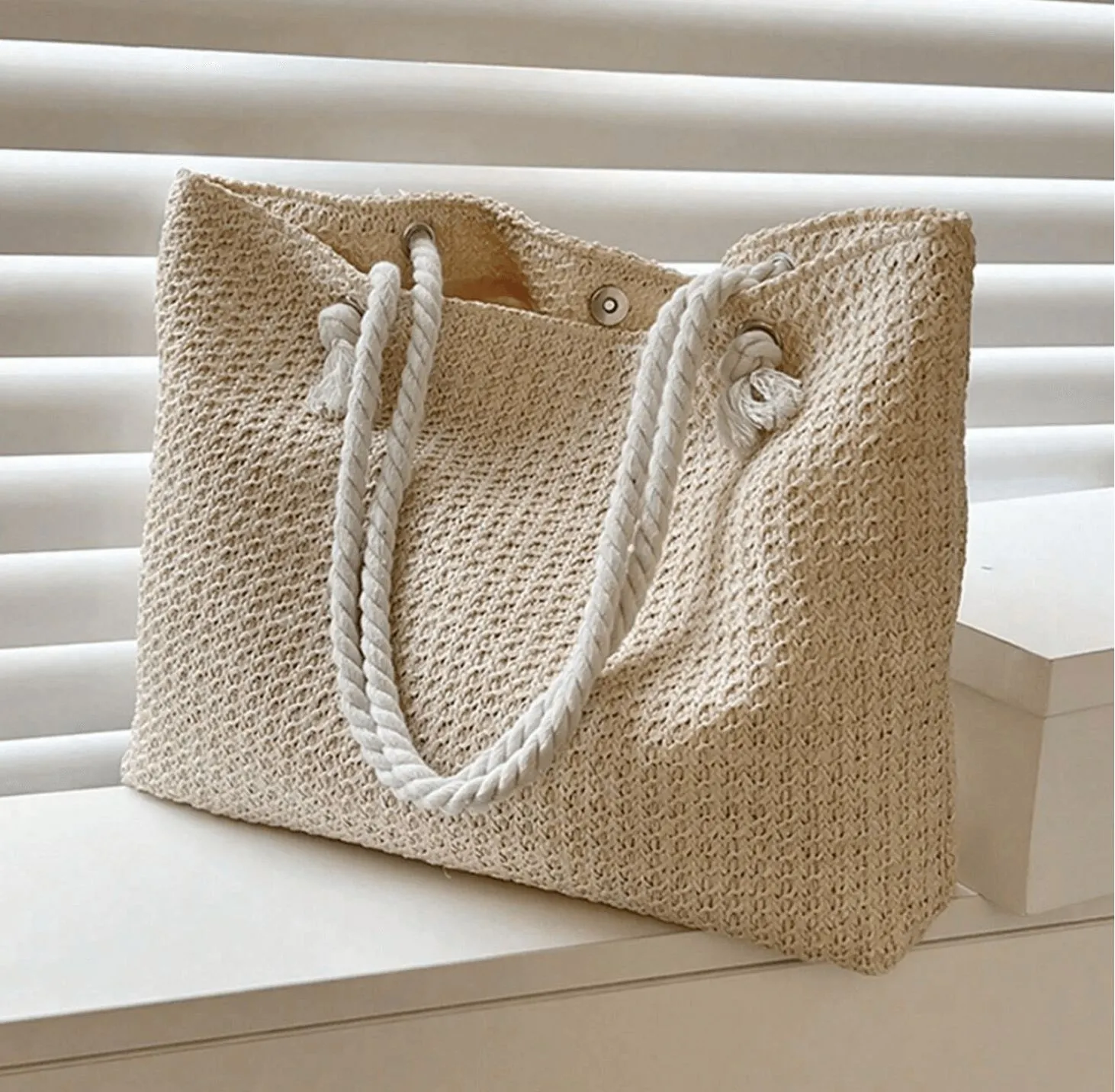 Holiday Summer Beach Woven Bucket Tote Bag