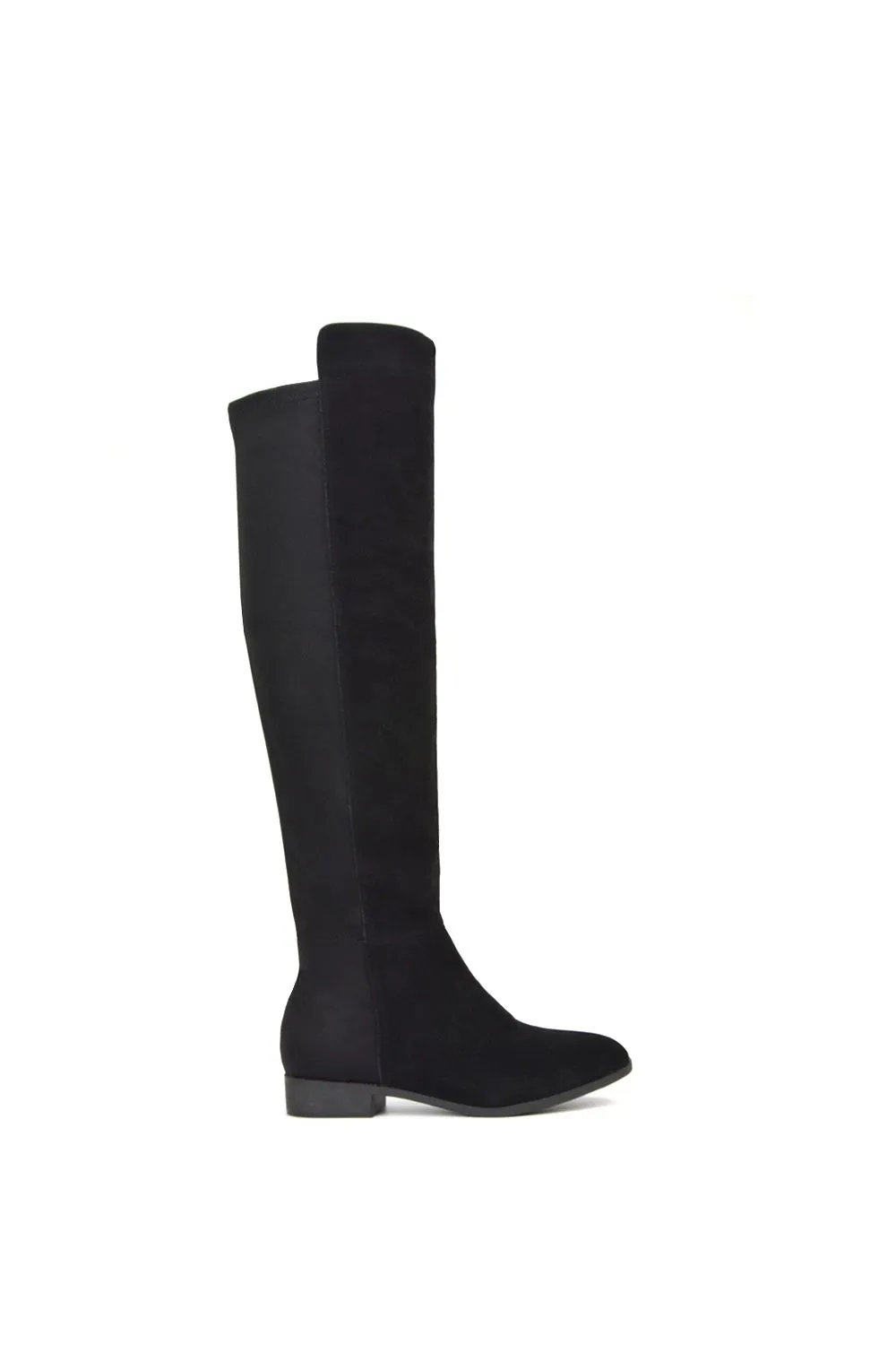 'Charleigh' Flat Elasticated Over The Knee Boots