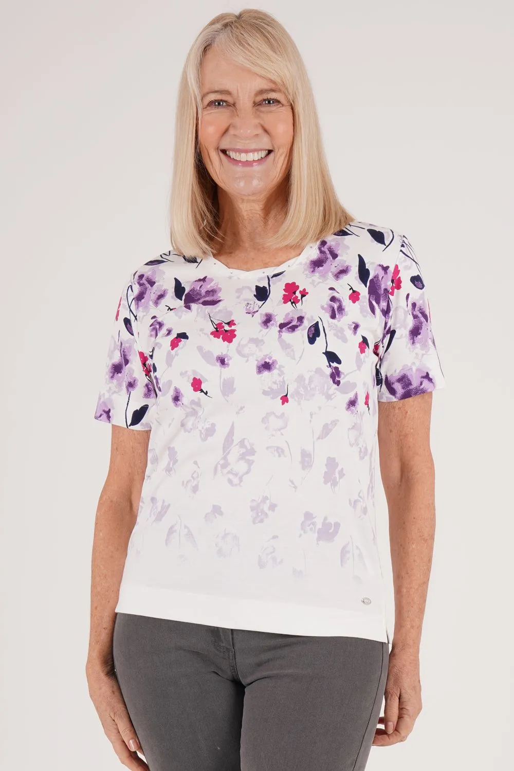 Cascade Border Print Top