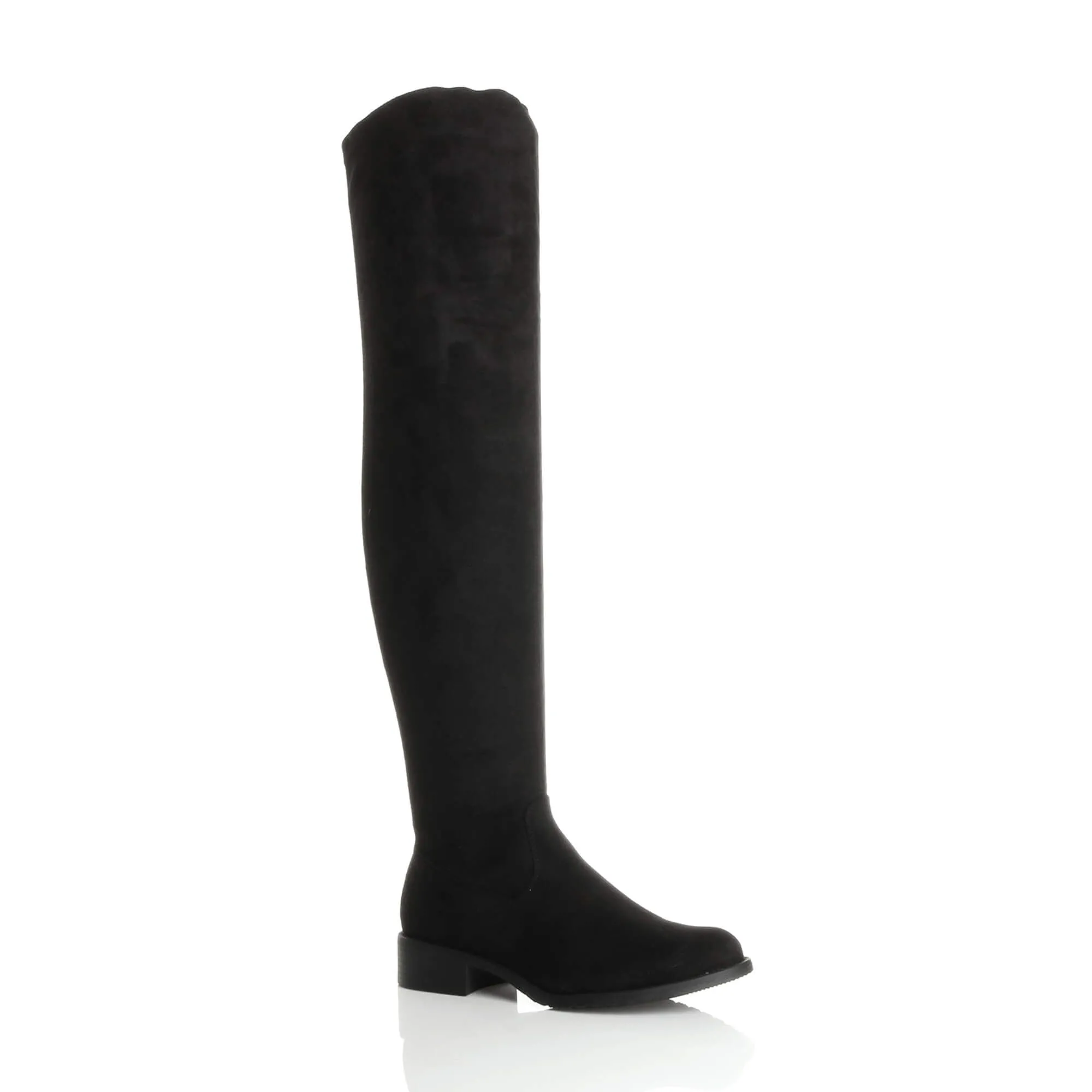 Low Heel Stretchy Sock Faux Suede Over The Knee Boots