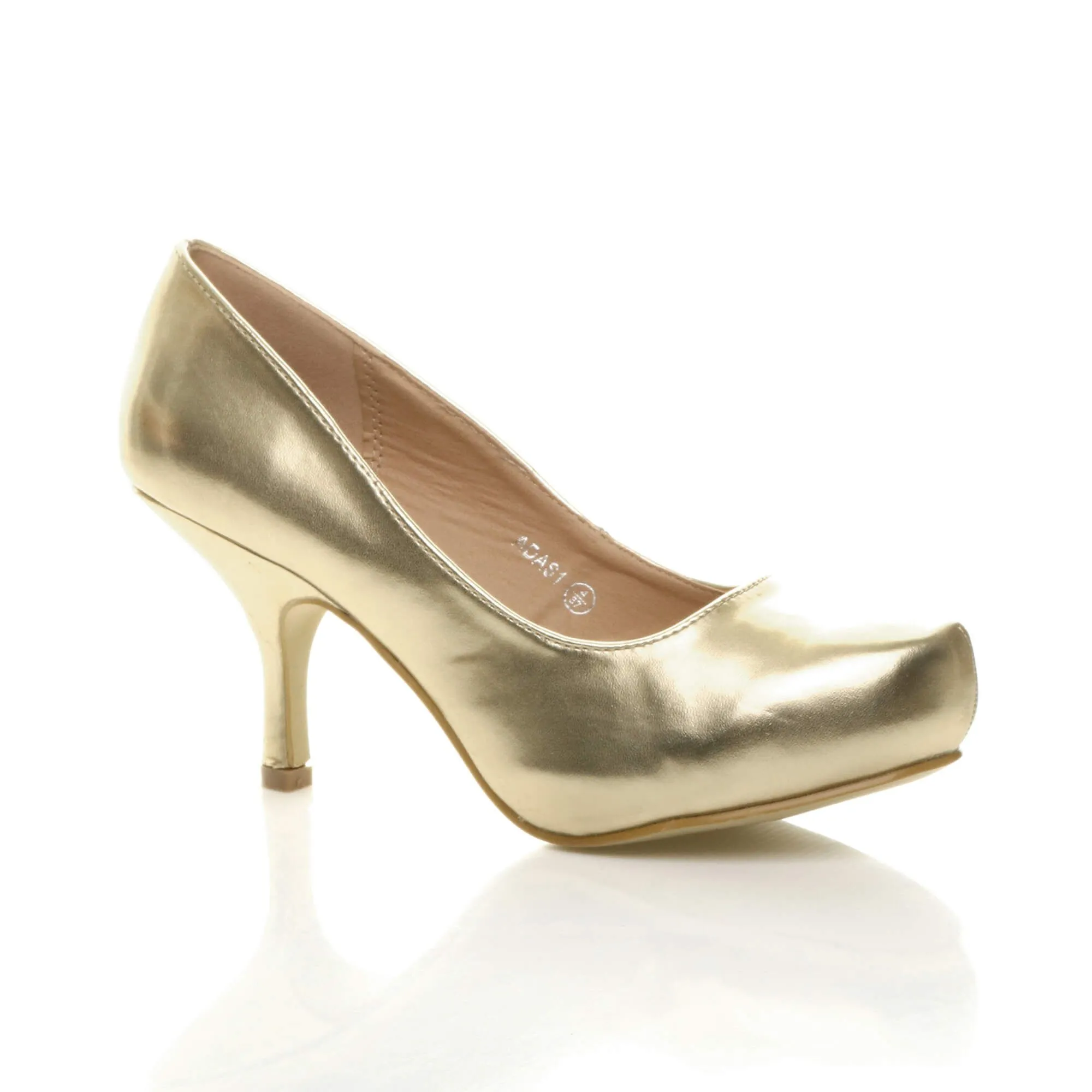 High  Heel  Faux Leather Court Shoes