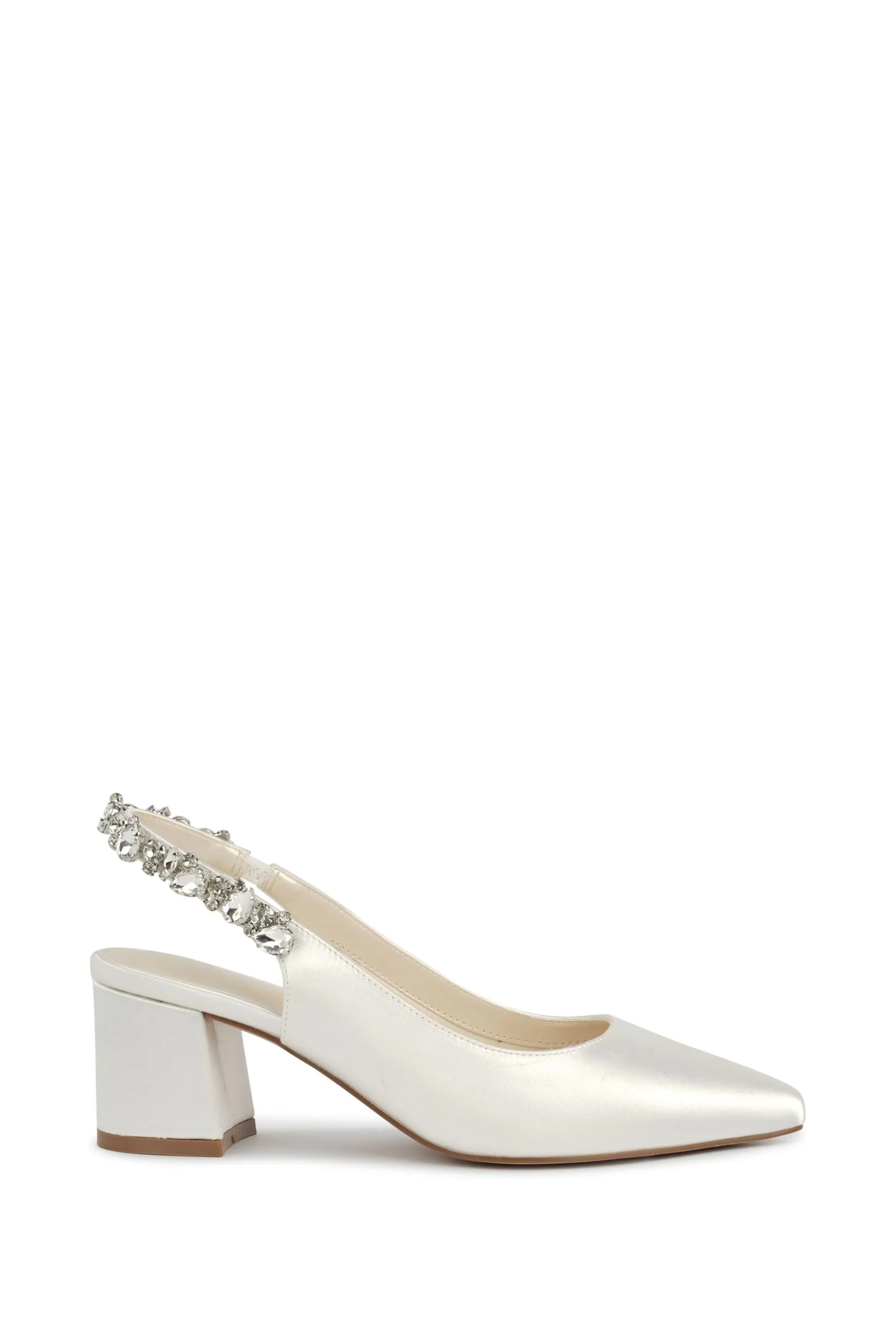 Calista Block Heel Sling Back Wedding Court Shoes