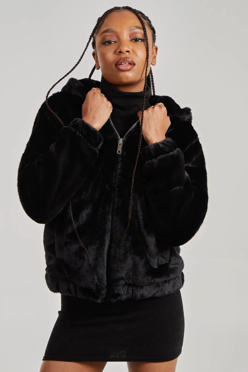 Faux Fur Zip Jacket