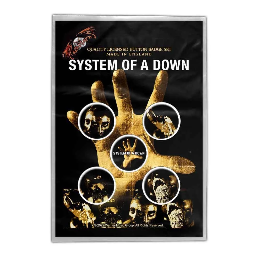 Button Badge Pack Hand Logo 5 x Pin Button