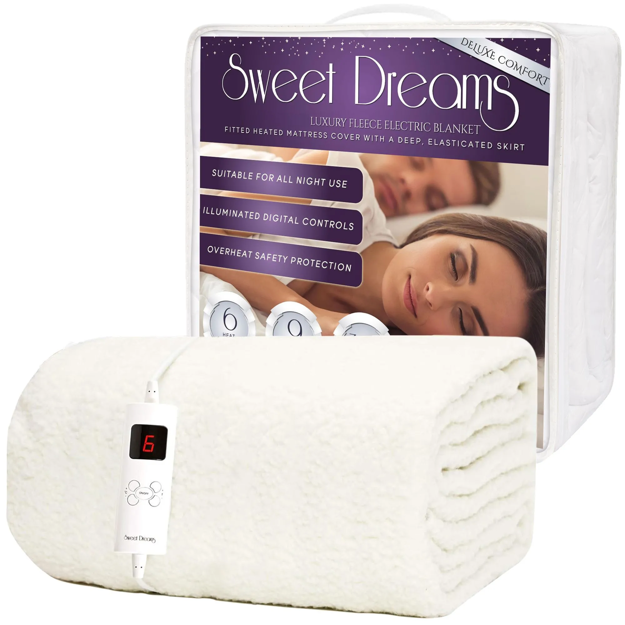 Electric Blanket Single Bed Size Fleece Heated Fitted Mattress Cover