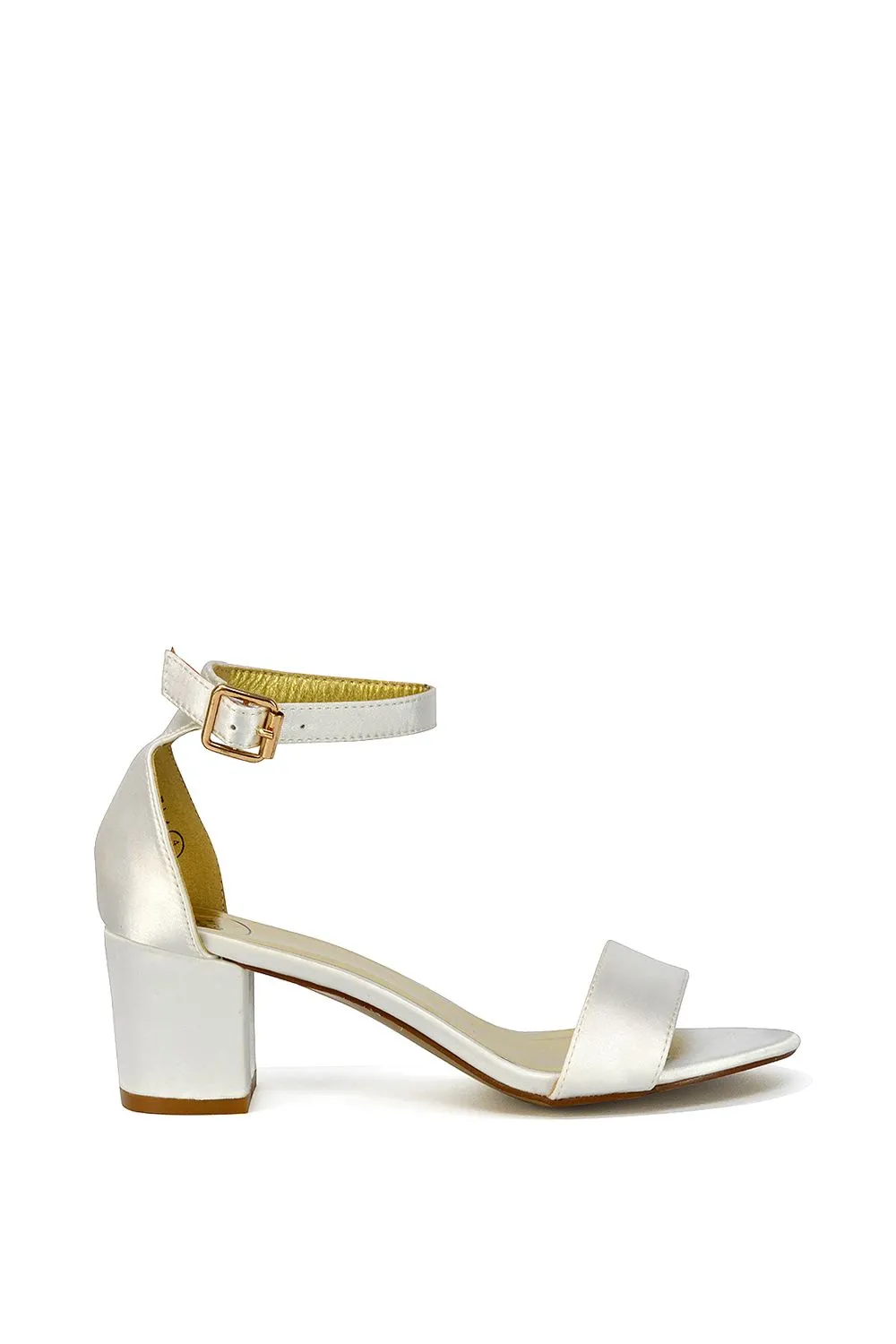 'Rita' Buckle Up Ankle Strap Low Mid-Block High Heel Sandals