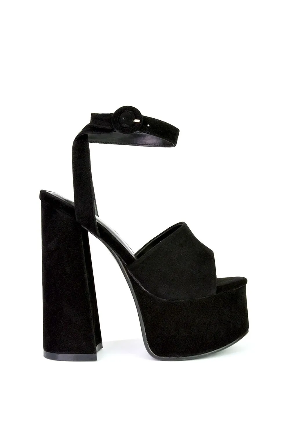 'Pennie' High Platform Heel Peep Toe Shoes With Ankle Strap
