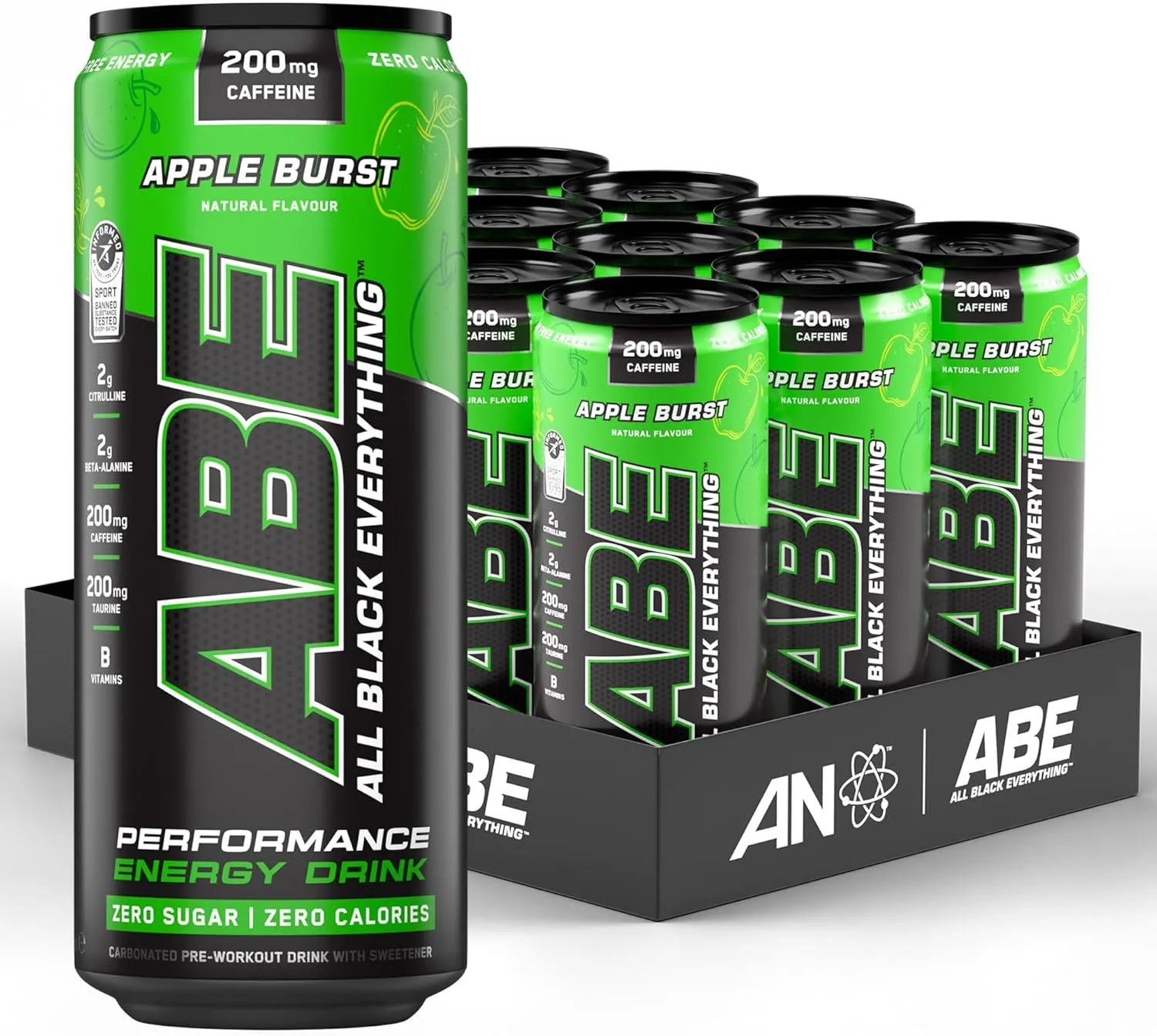 ABE Pre-Workout Cans - Apple Burst - 12 x 330ml