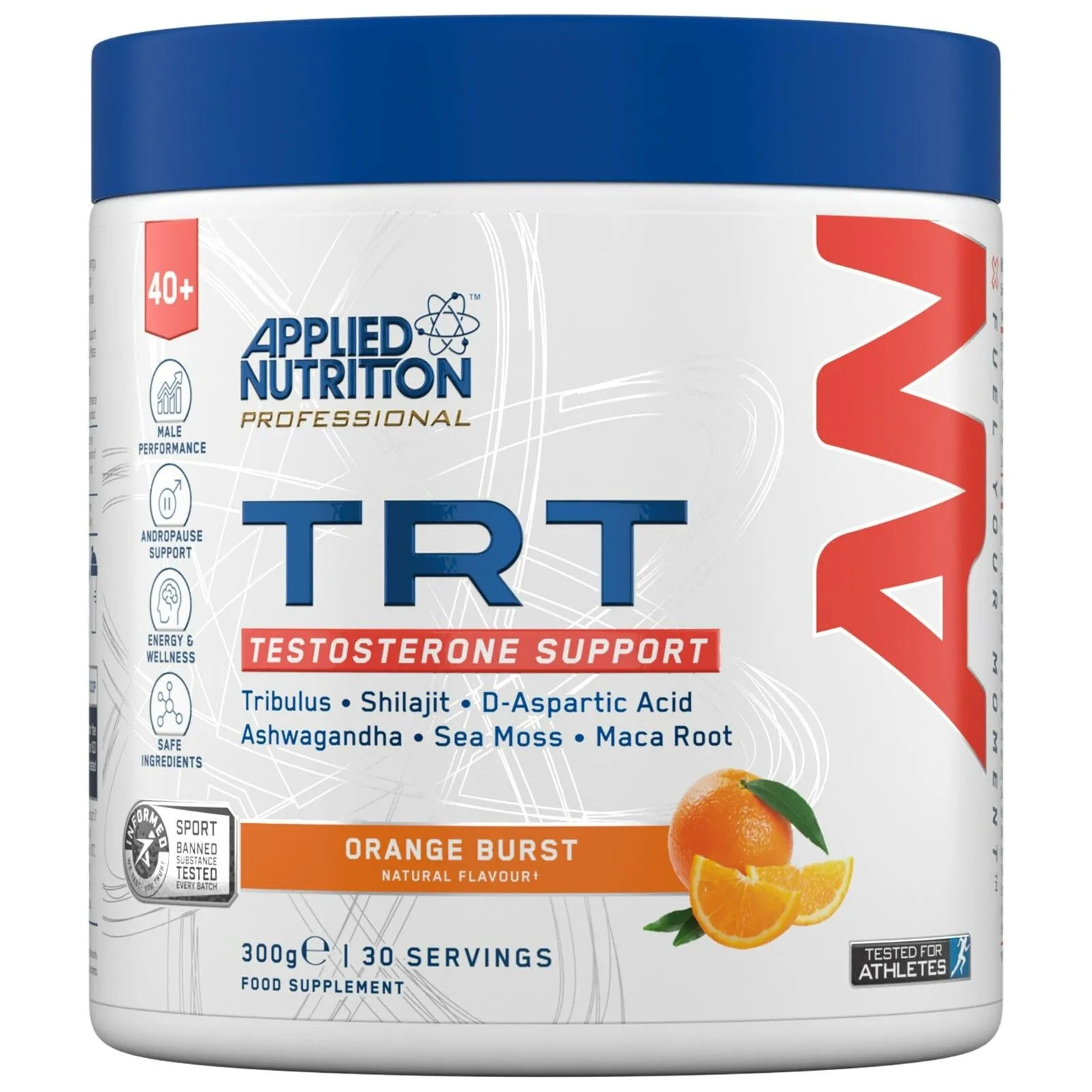 TRT Testosterone Support Powder - Orange Burst - 30 Servings - 300g