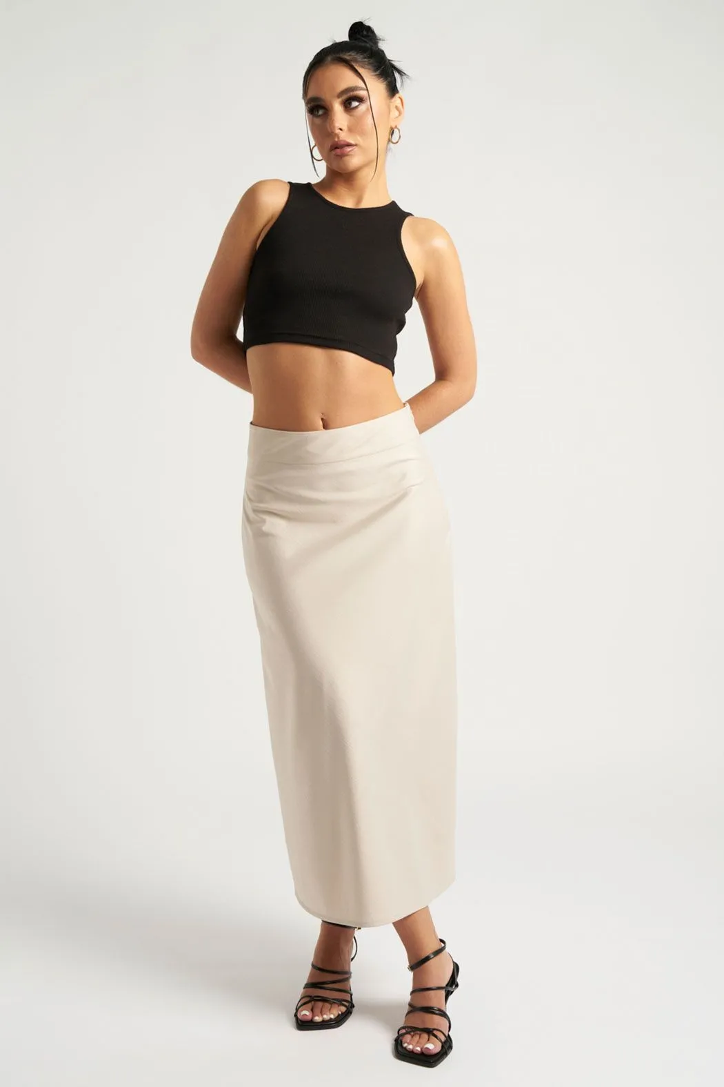 Satin Bias Cut Midi Skirt
