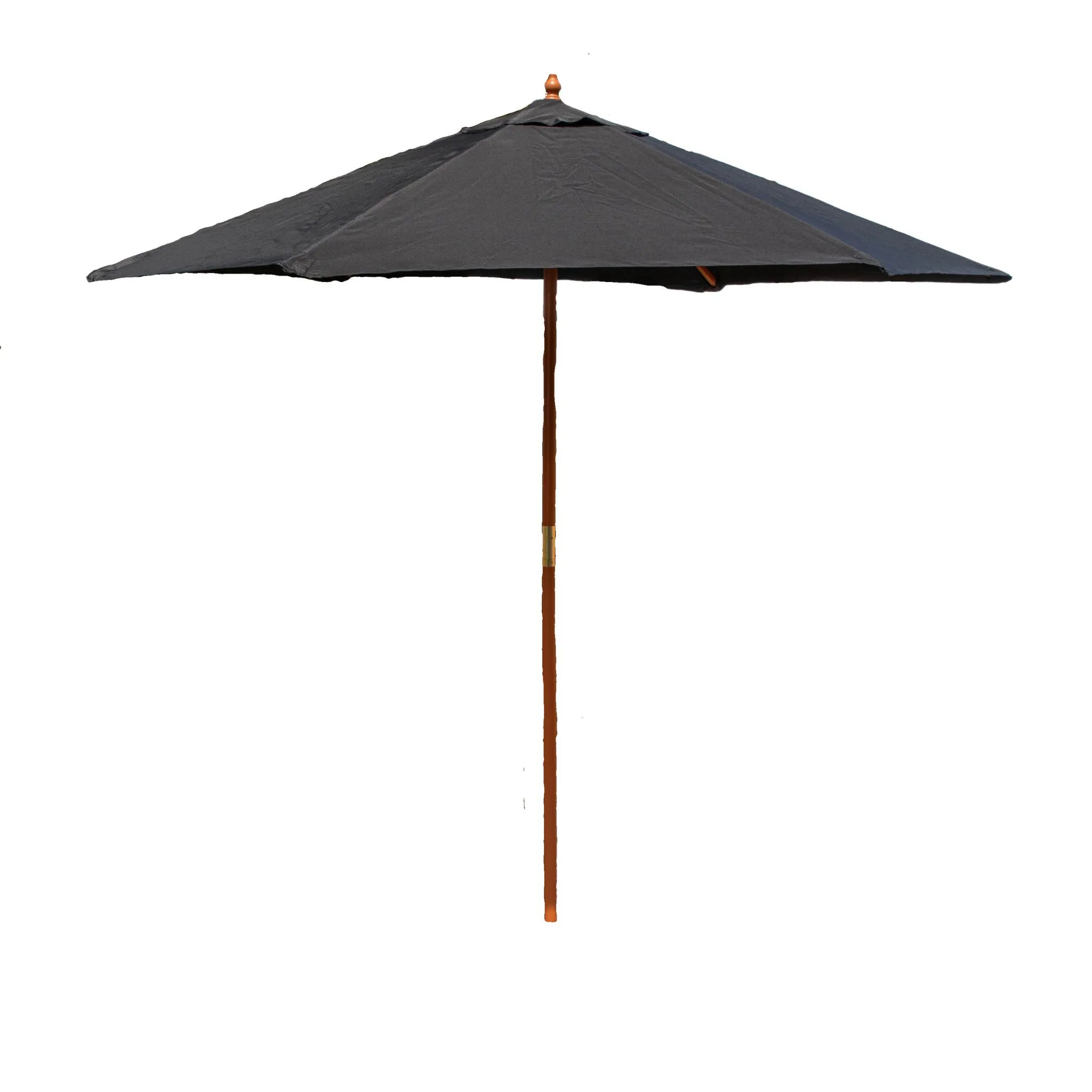 2.4m Wooden Garden Parasol 34mm Shaft & Pulley in Black