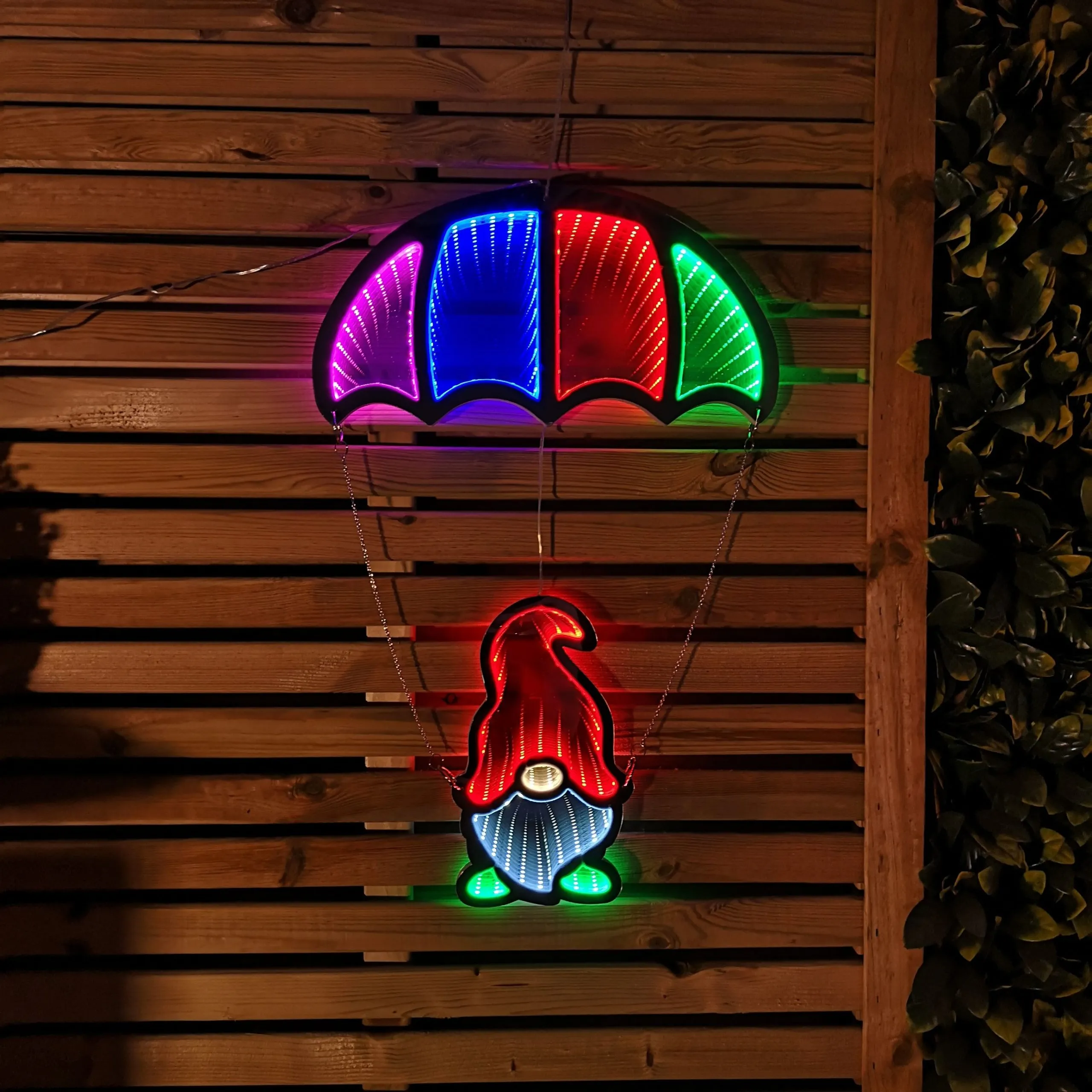 60cm Infinity Light up Hanging Parachute Gonk Christmas Decoration with Multi-Coloured LEDs
