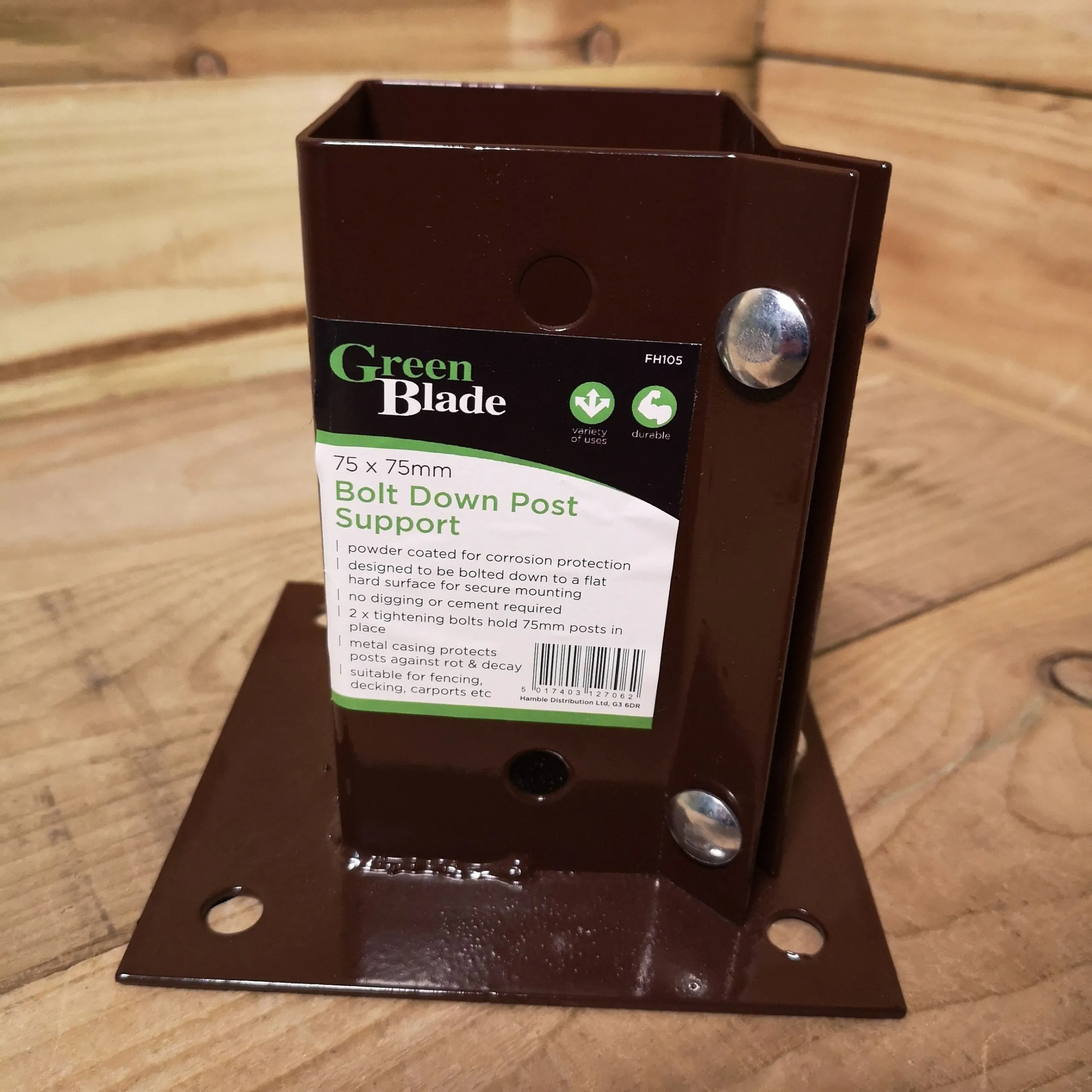 75mm x 75mm (3" x 3") Metal Garden Fence Post Holder / Spike