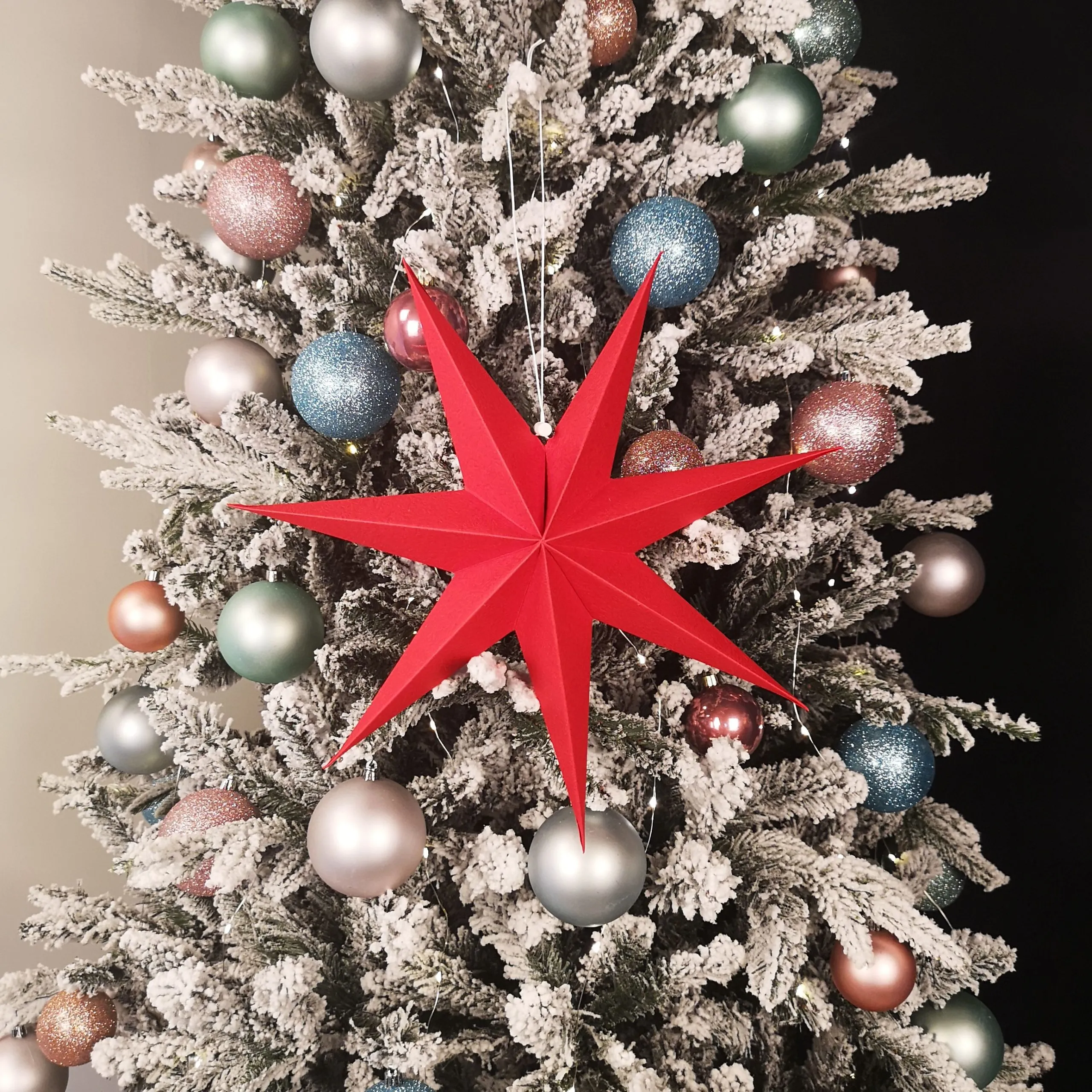 38cm Red Paper Foldable Star Christmas Decoration