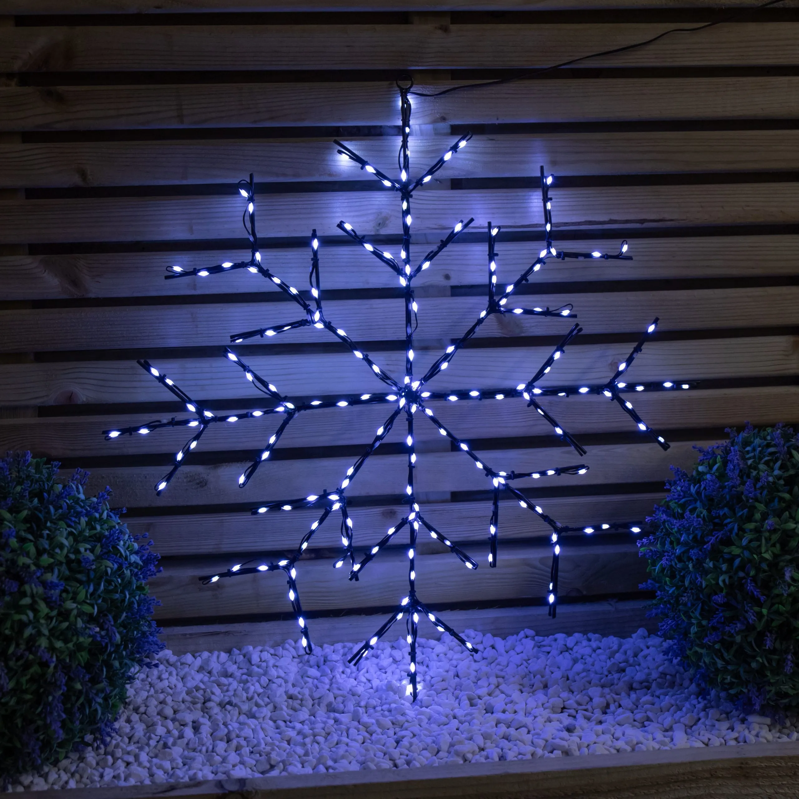 Light up Twinkling Christmas Snowflake with 196 White LEDs