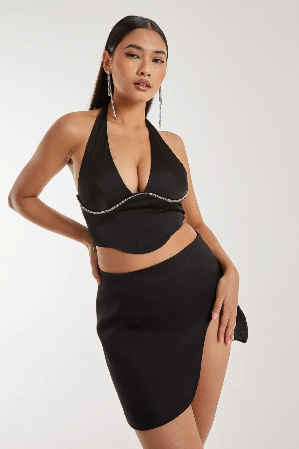 Diamante Halter Neck Top