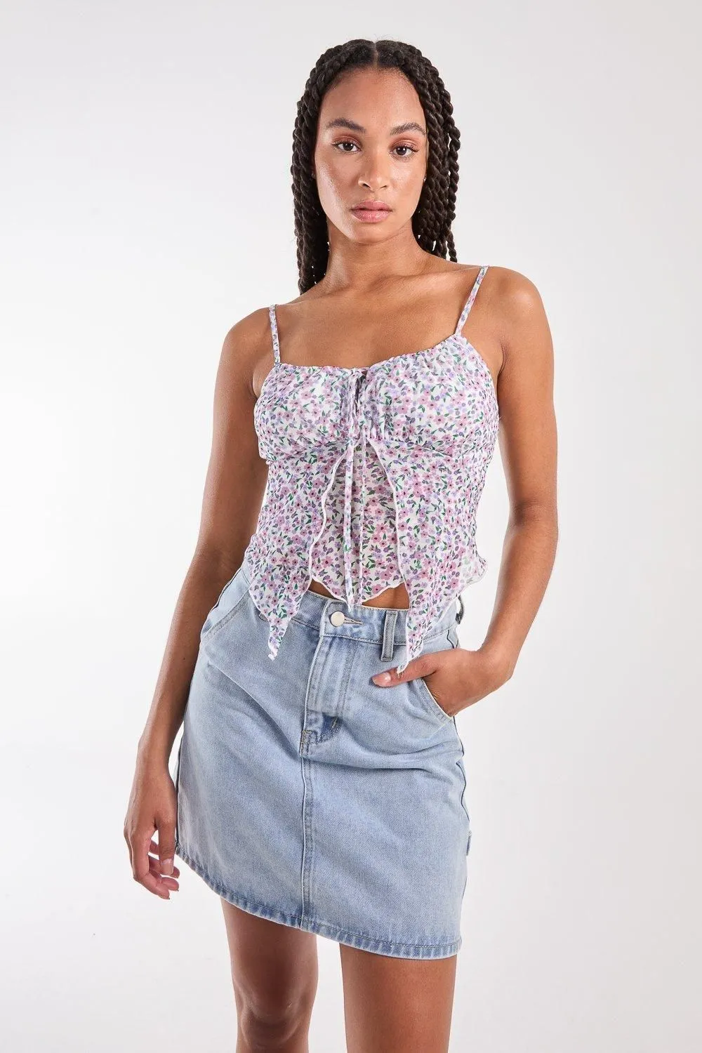 Ditsy Print Butterfly Cami Top