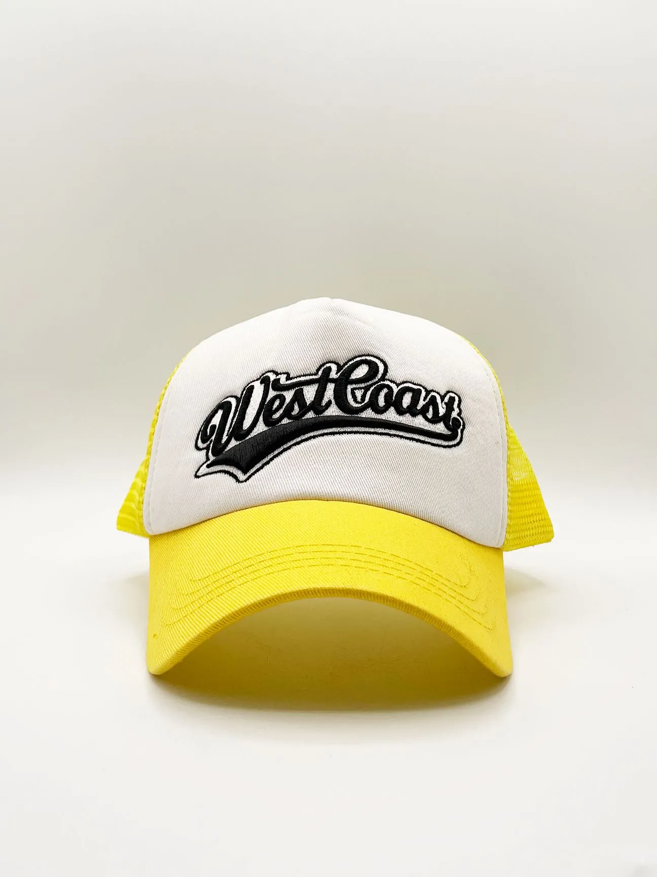 Slogan trucker cap in yellow