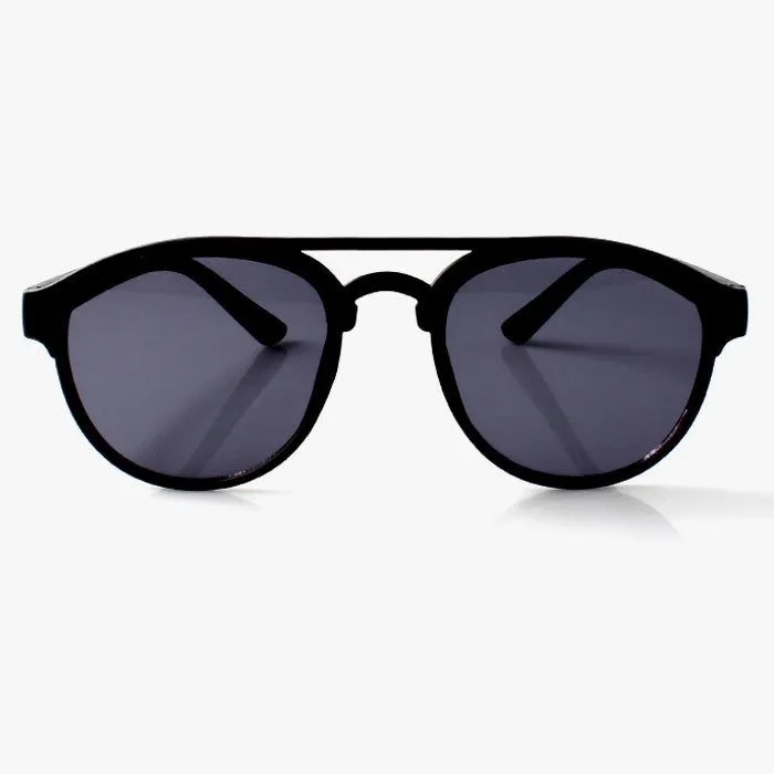 Aviator Keyhole Bridge Sunglasses In Black