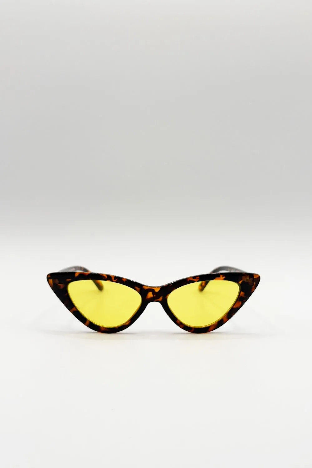 Tortoiseshell Cat-Eye Sunglasses with Yellow Lense