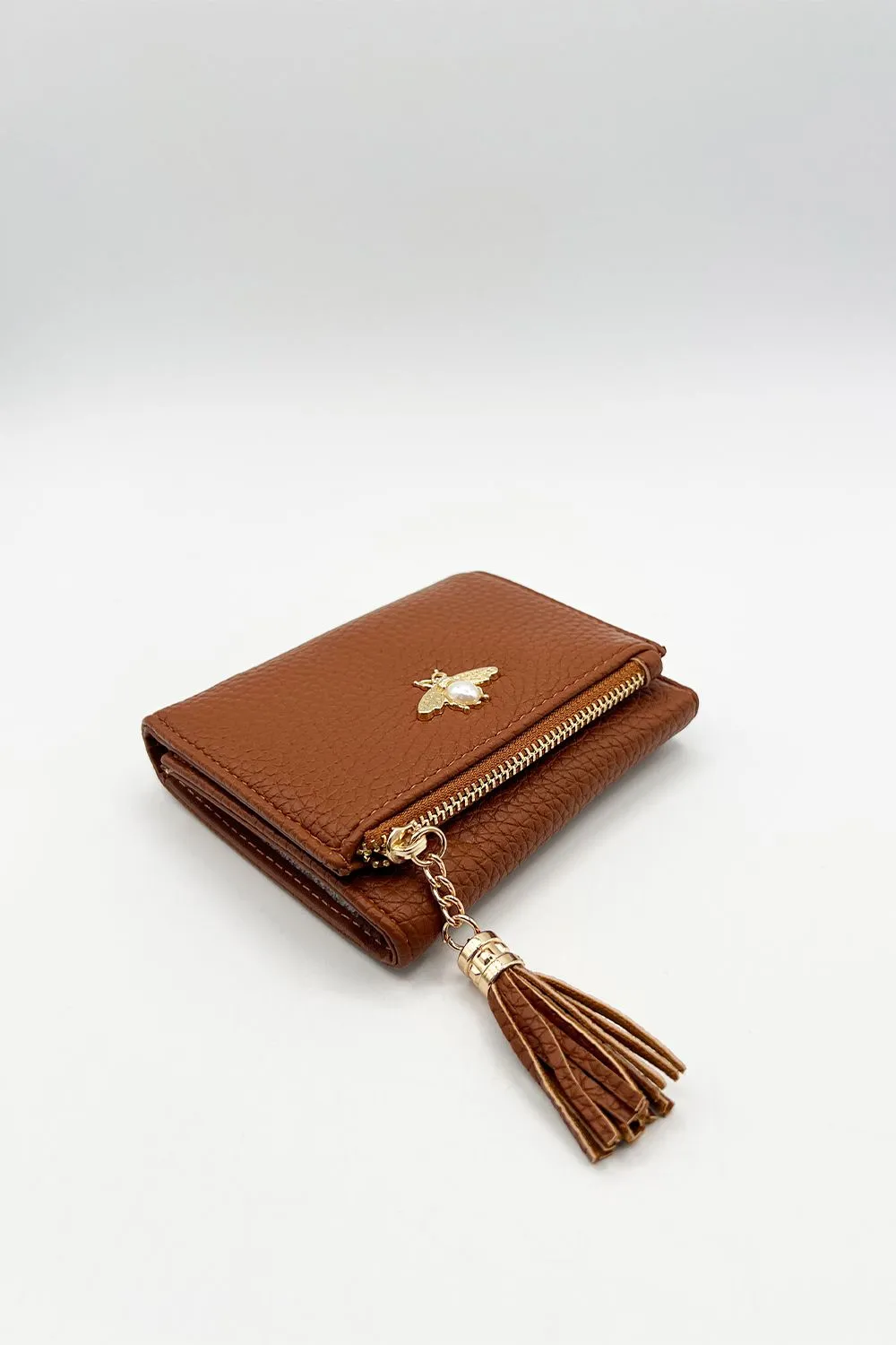 Bee Embellishment Purse in Brown