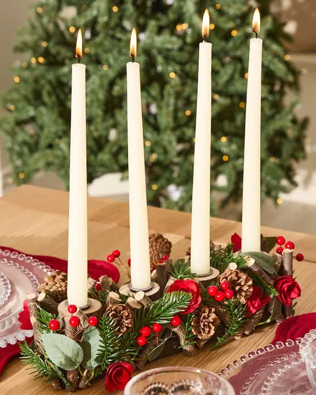 Roses Four Dinner Centrepiece Christmas Decoration Tealight Holder Candle Holders 35cm