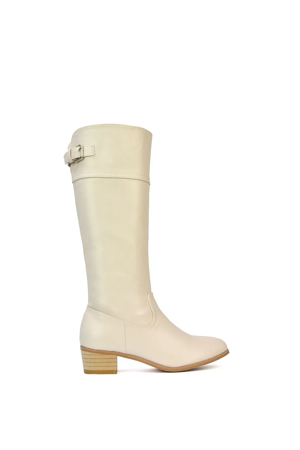 'Caiden' Knee High Low Block Heel Western Boots