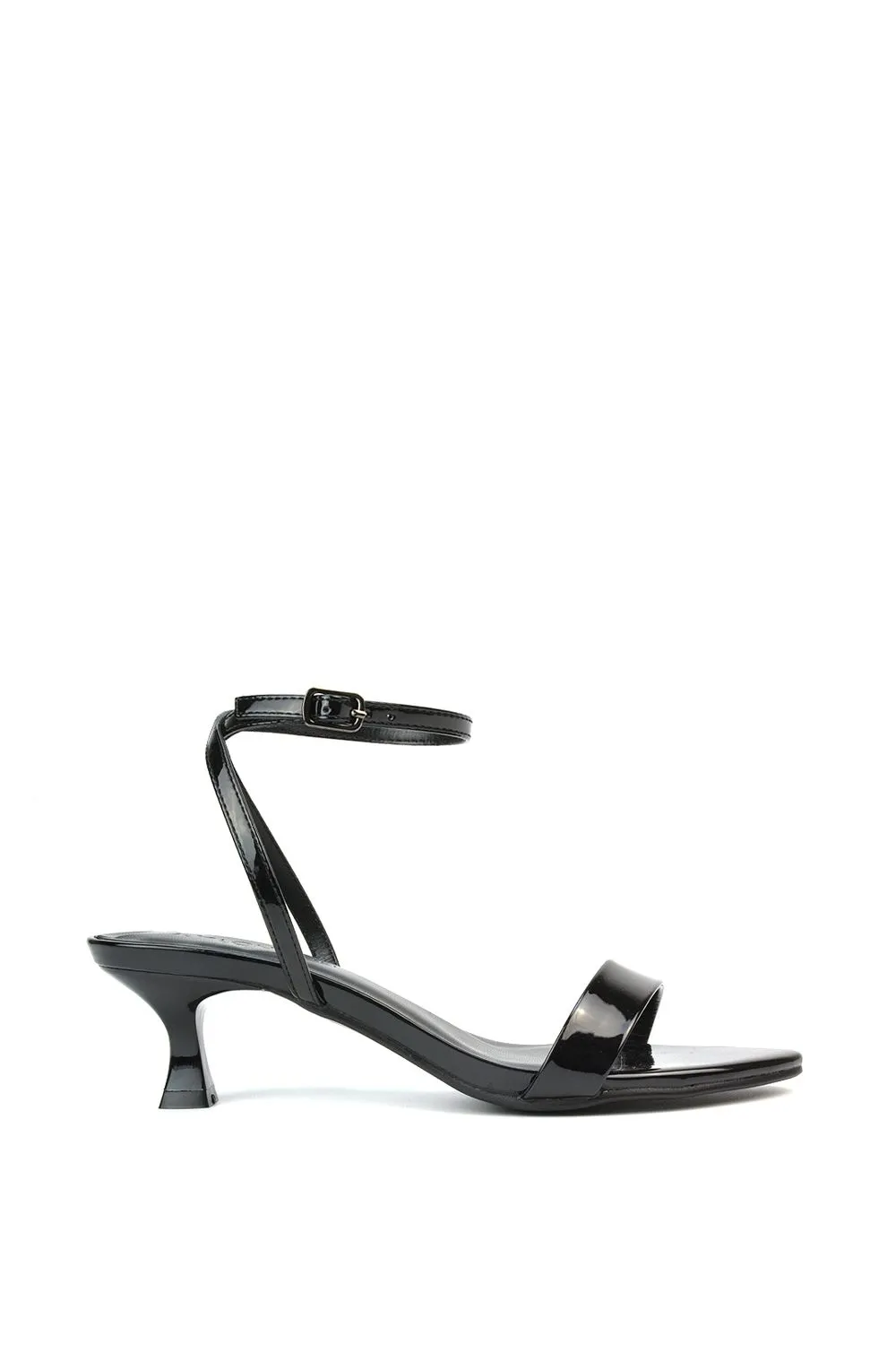 'Antonia' Kitten Low Heel Strappy Sandal Two Part Heeled Shoes