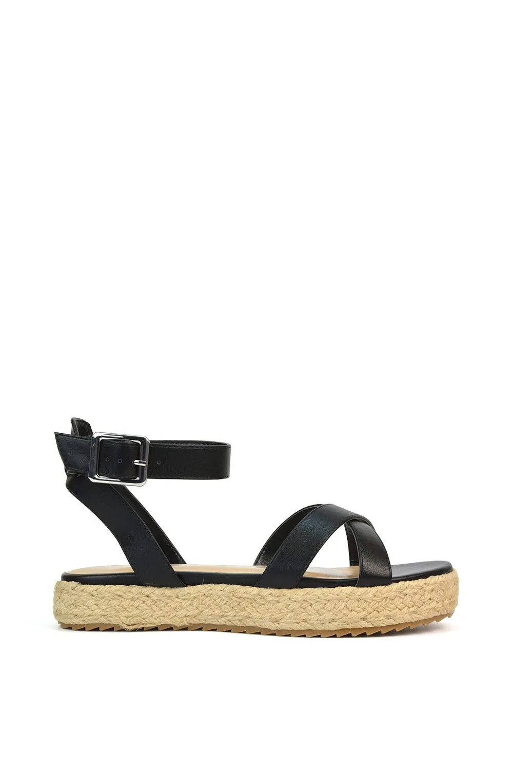 'Demi' Strappy Espadrille Sandal Flatform Shoes with Ankle Strap
