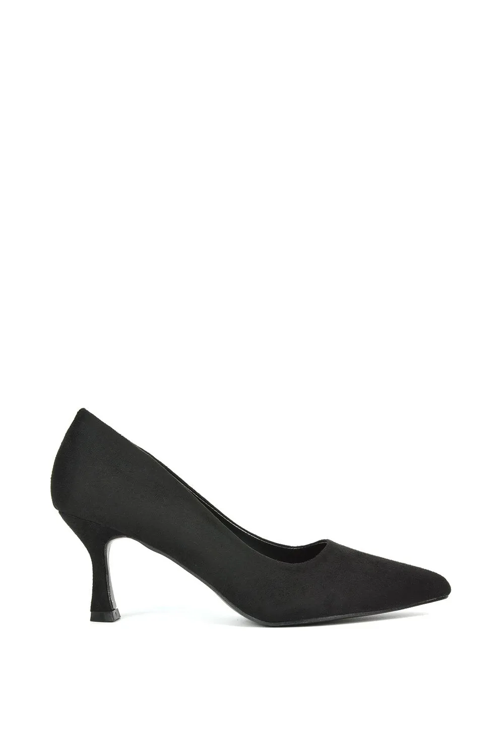 'Lisa' Slip On Pointed Toe Court Shoe Pumps With Stiletto Mid Heel