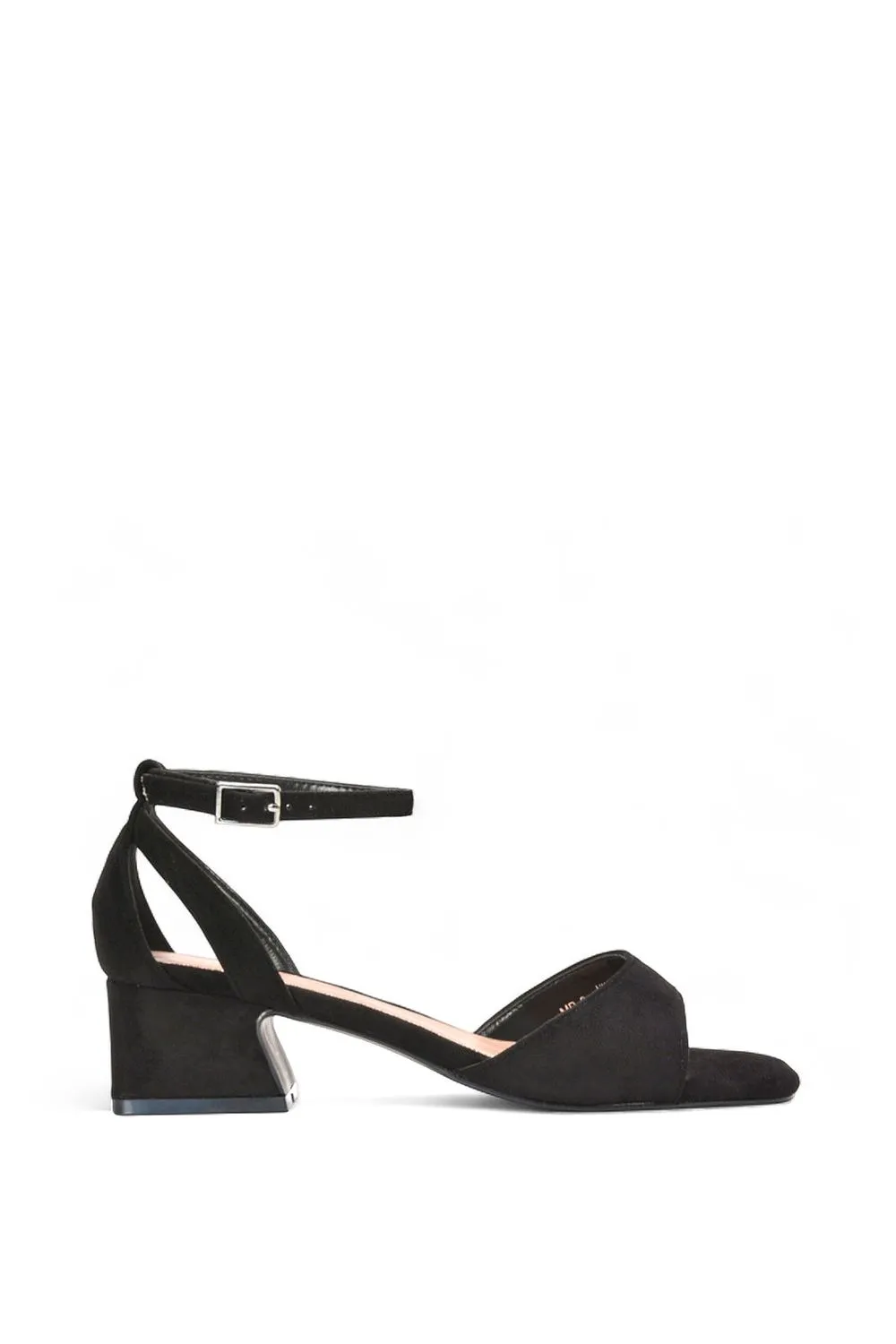 'Hayley' Strappy Block Low Heel Sandals With Cut Out