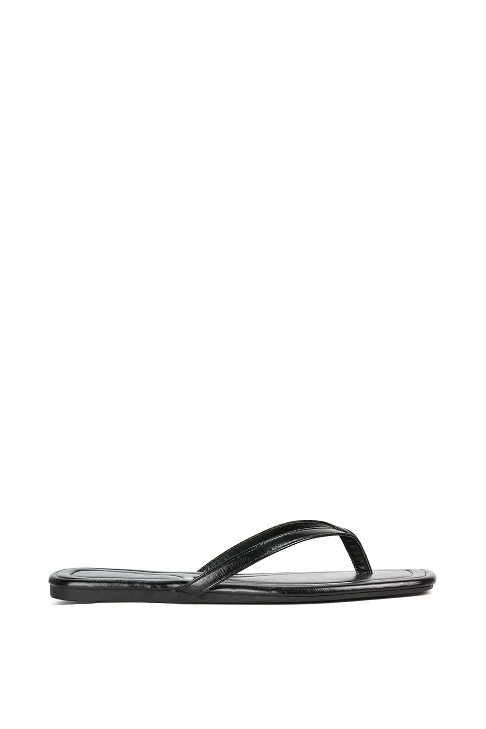 'Heather' Thong Strap Square Toe Flip Flop Sandals