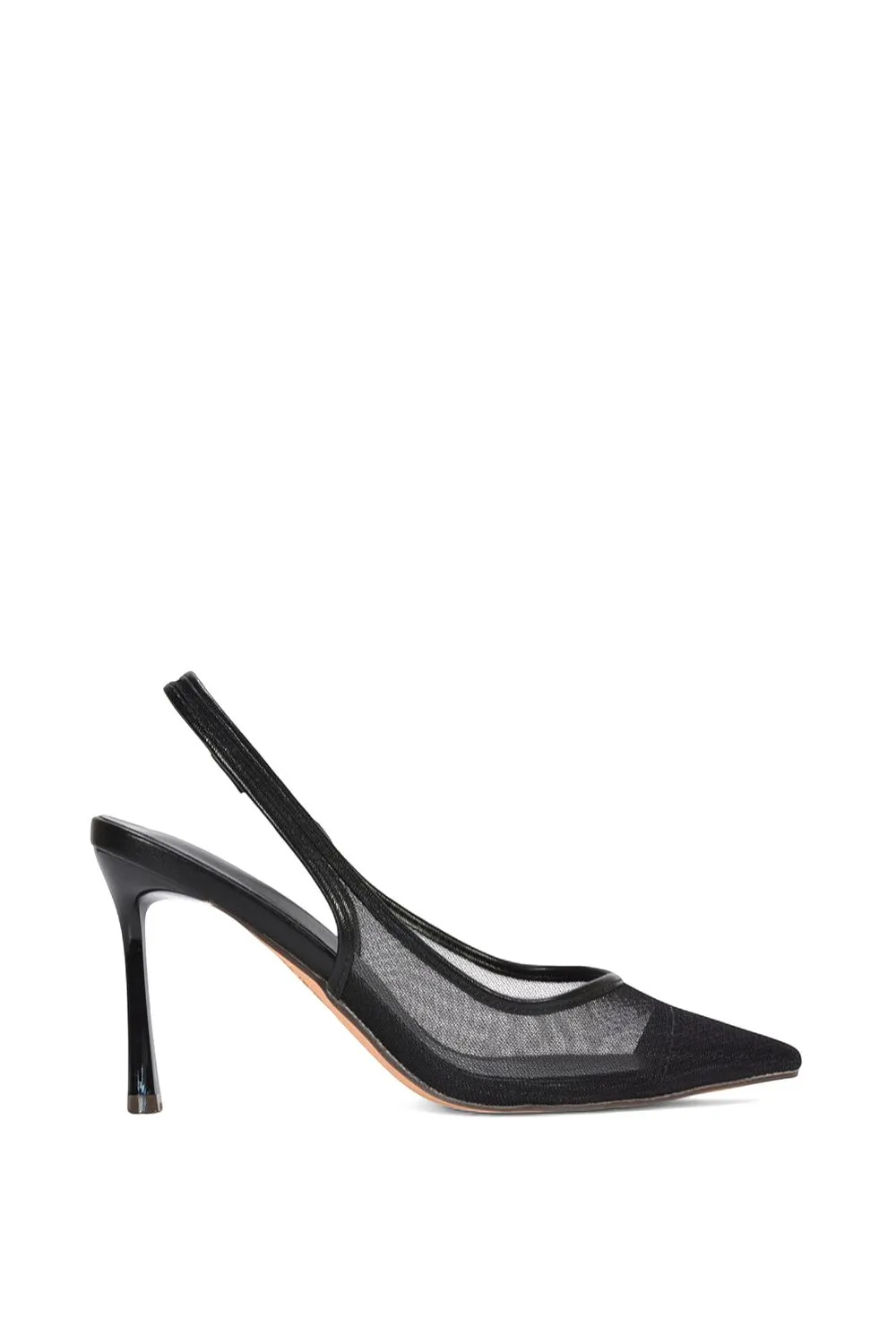 'Caroline' Pointed Toe Mesh Slingback Court Shoe Heels
