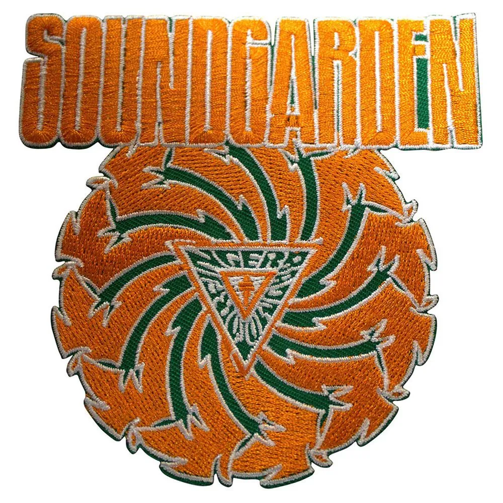 Badmotorfinger Orange on Green Standard Woven Patch
