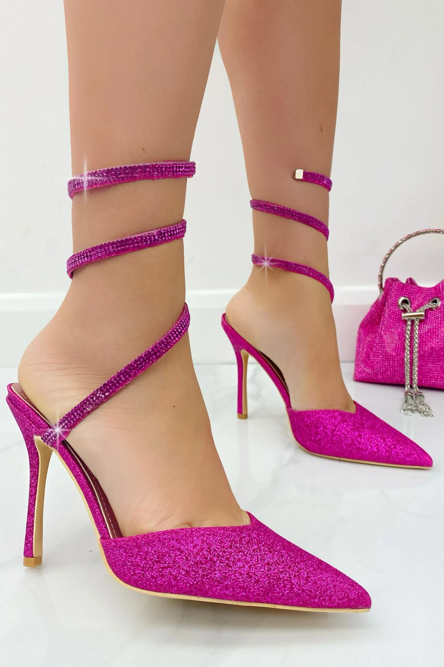 Glitter Wrap Heels