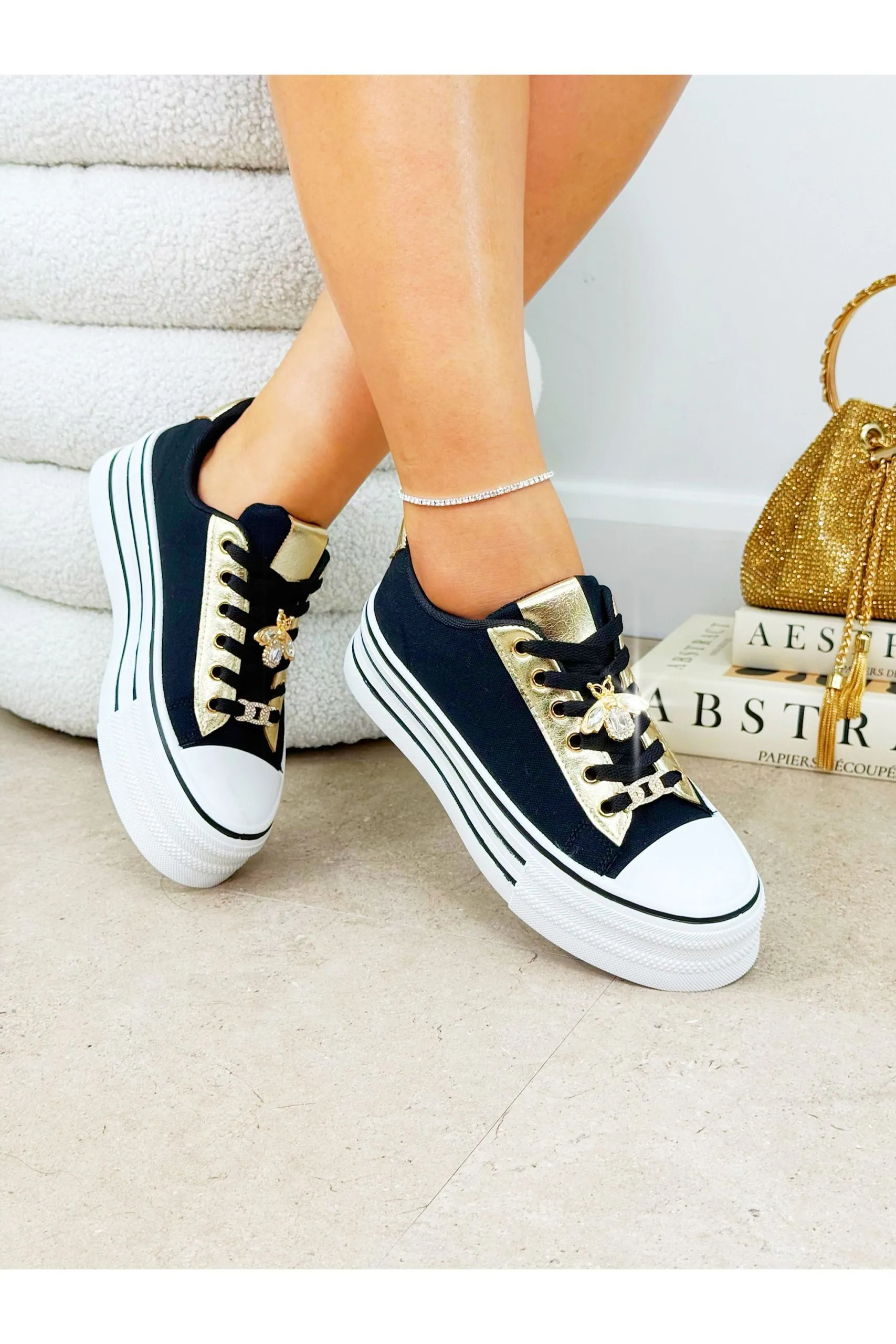 Sparkly Bee Platform Trainers