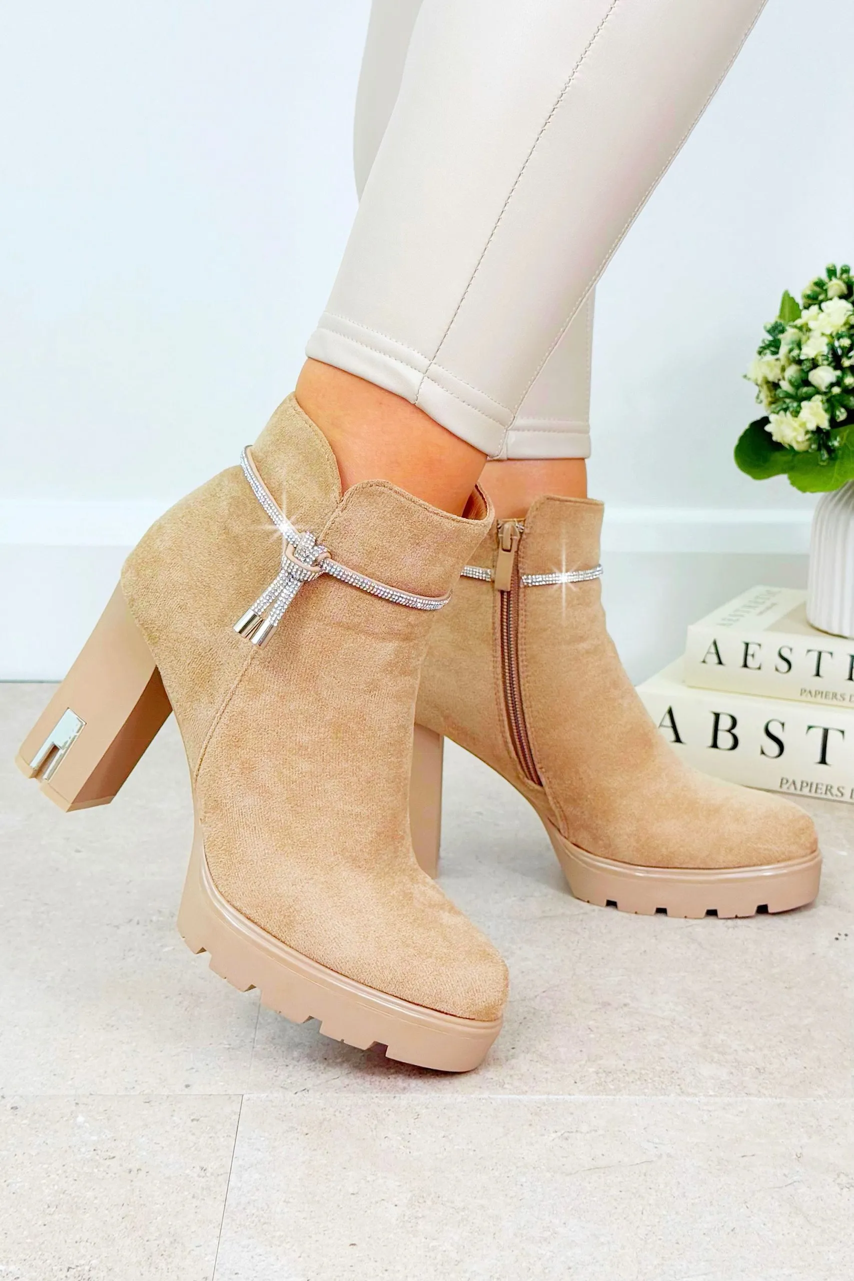 Crystal Desert Rose Ankle Boots