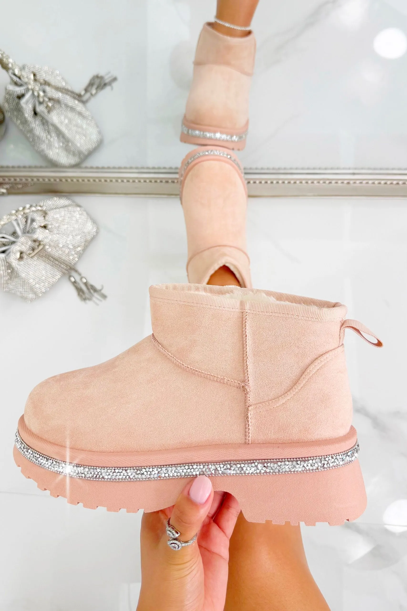 Crystal Trim Cosy Boots