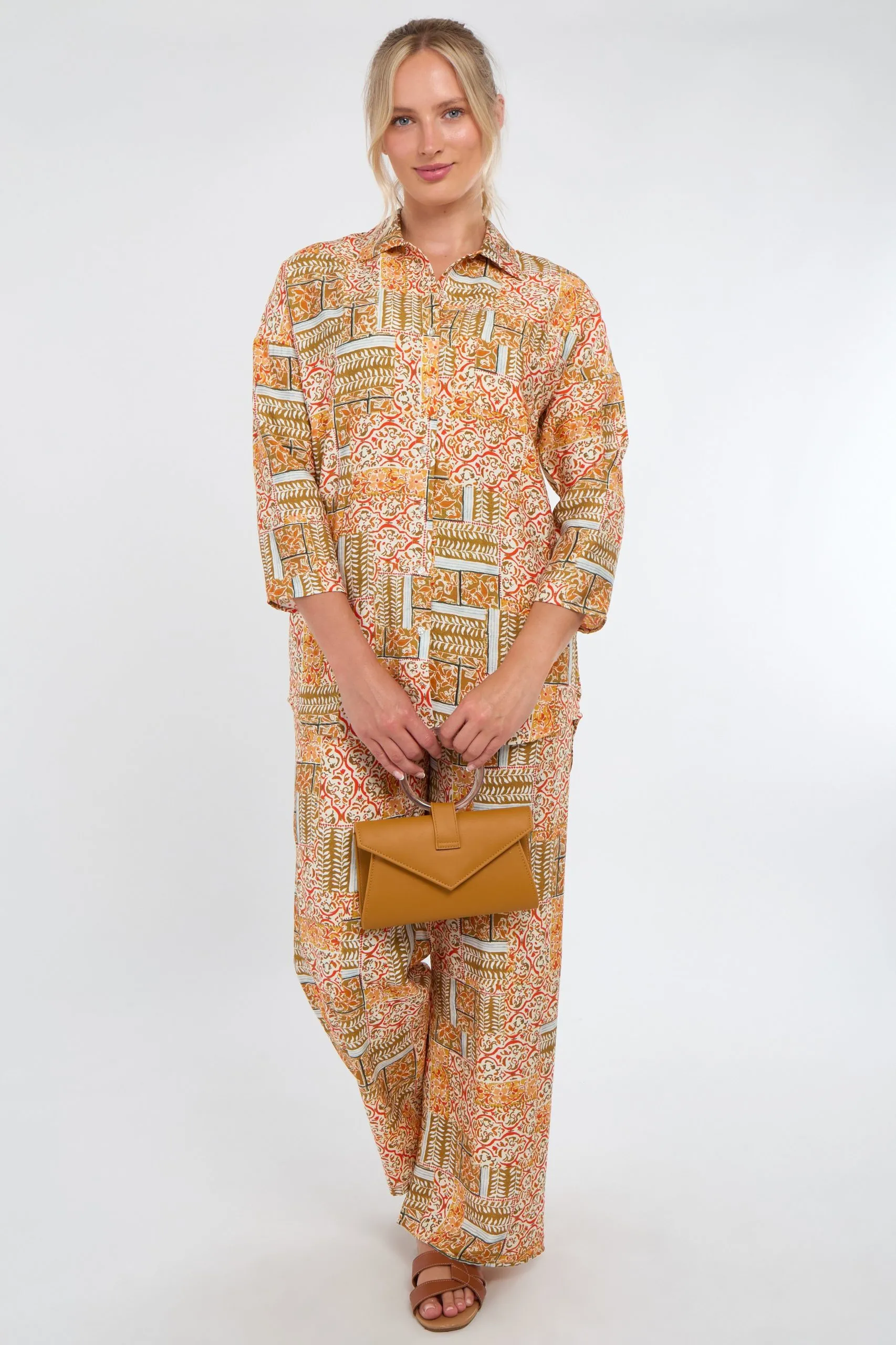 Orange Patchwork Print Co-Ord Set