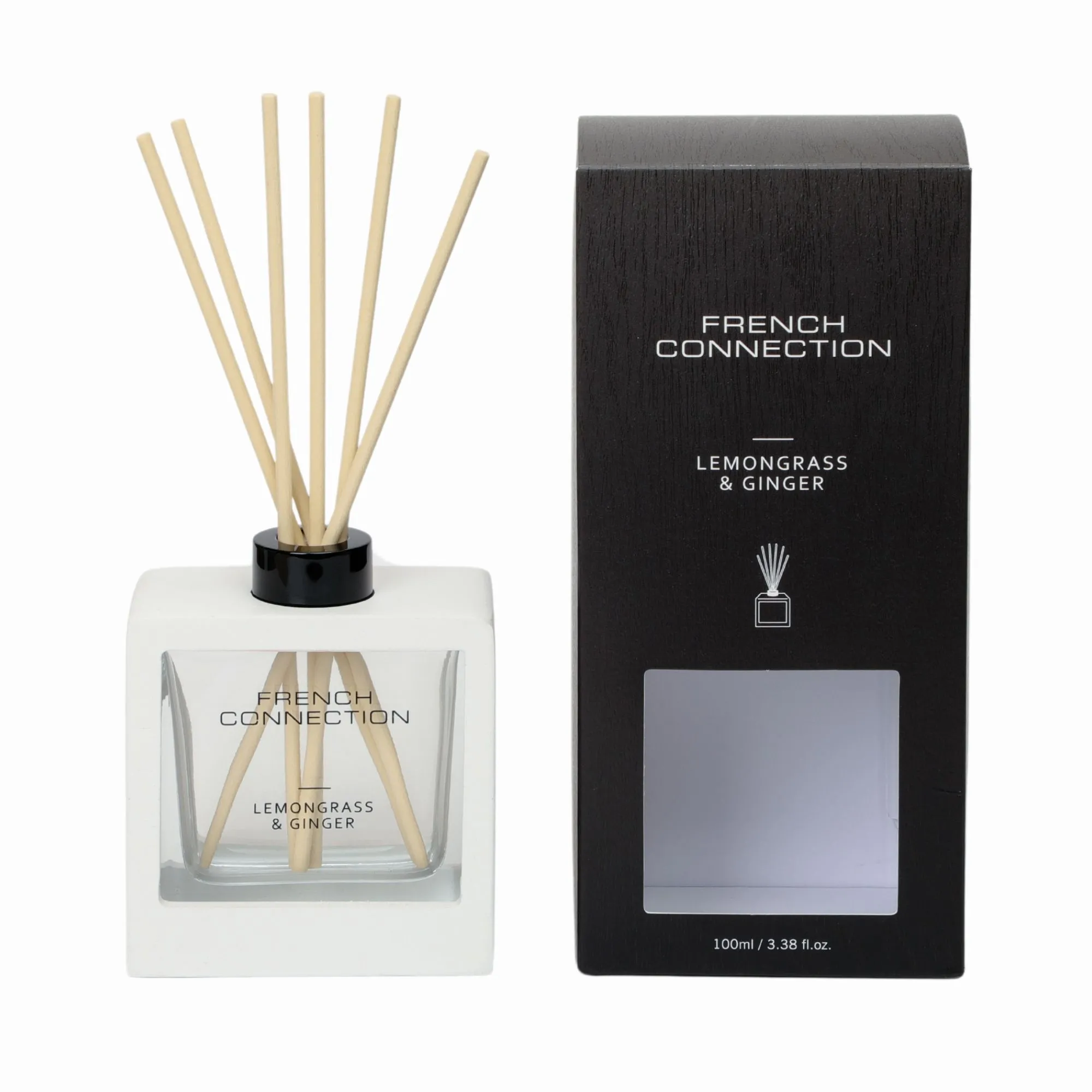 Lemongrass & Ginger Reed Diffuser 100ML White Wooden Surround