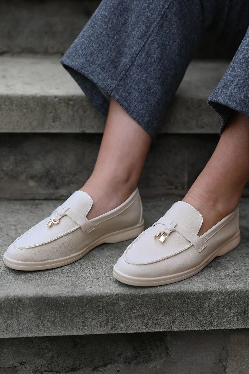 'Pegasus' Slip On Trim Loafers With Accessory Detailing