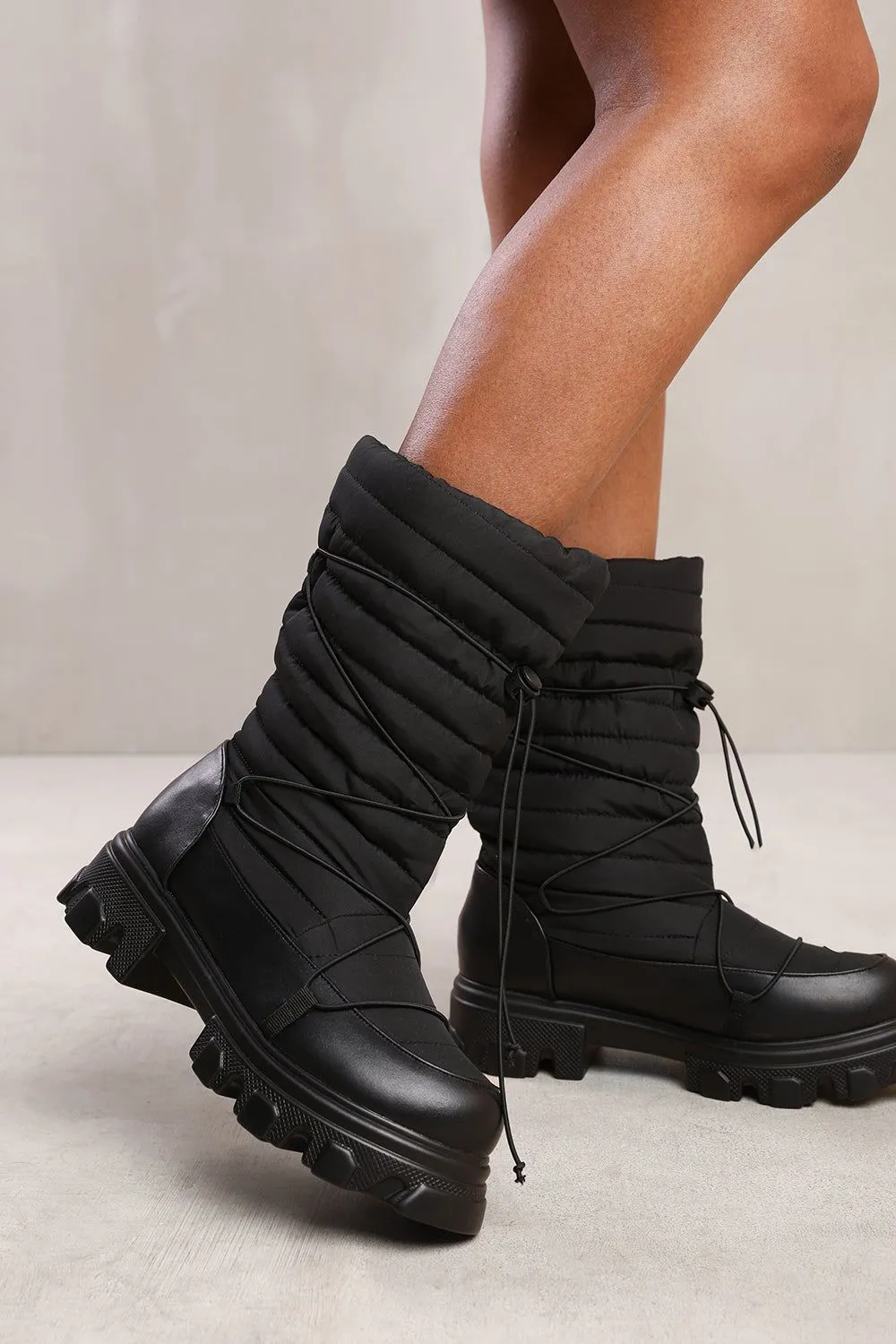 'Susie' Puffer Quilted Boot With Chunky Soles