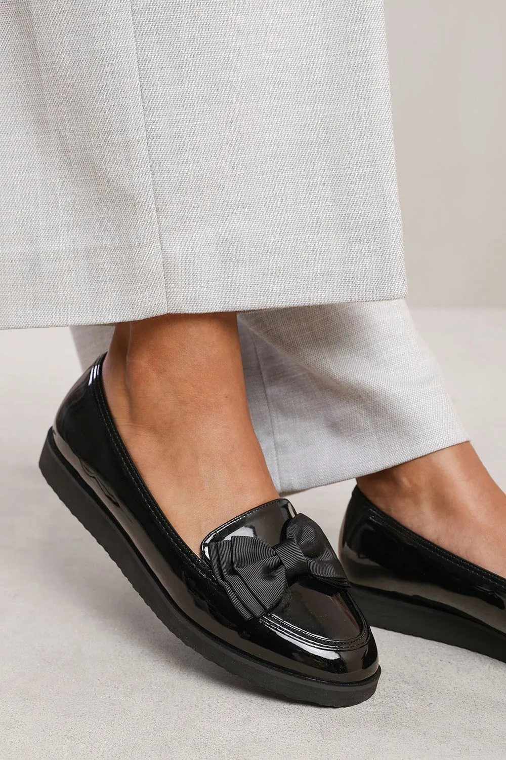 'Fionna' Slip On Loafer Slider With Bow Detail
