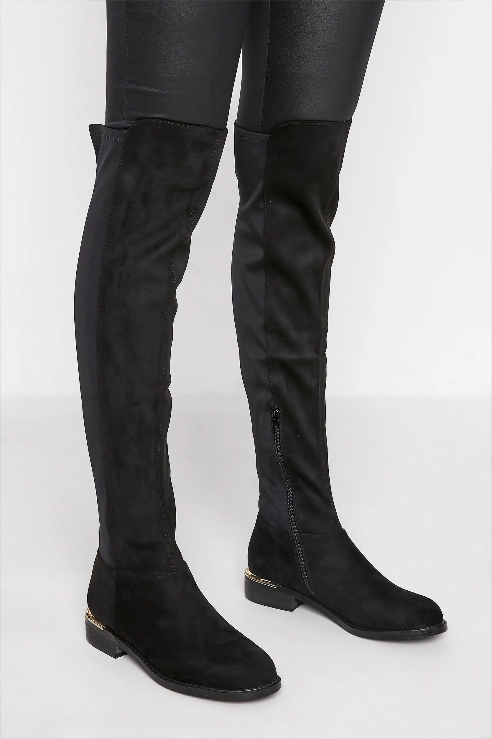 Suede Over The Knee Stretch Boots