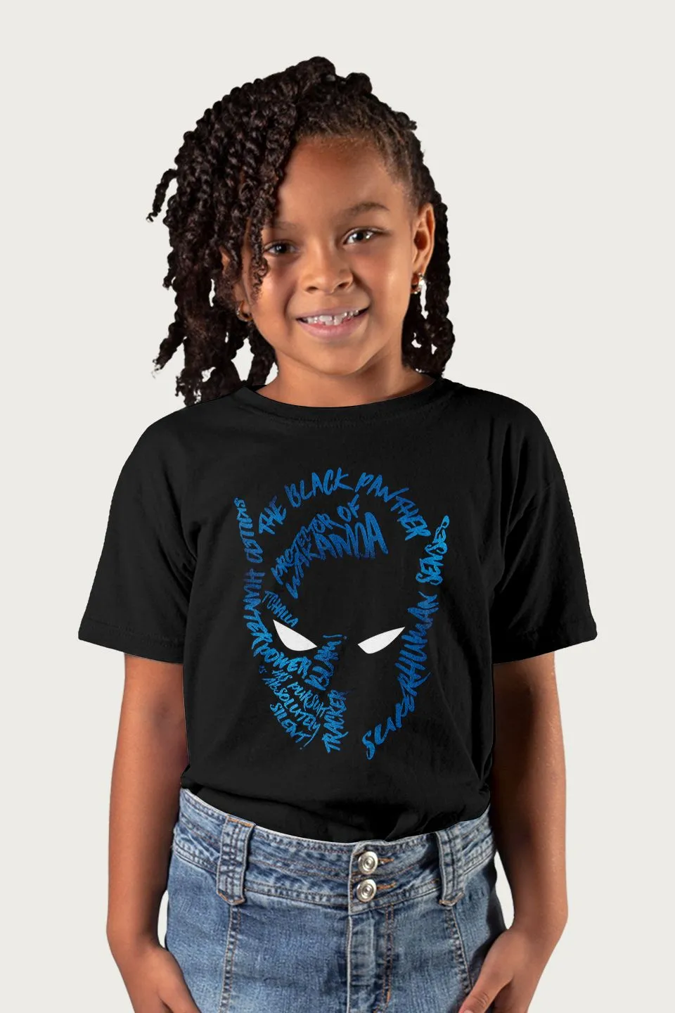 Marvel Mask Text Outline Black Panther