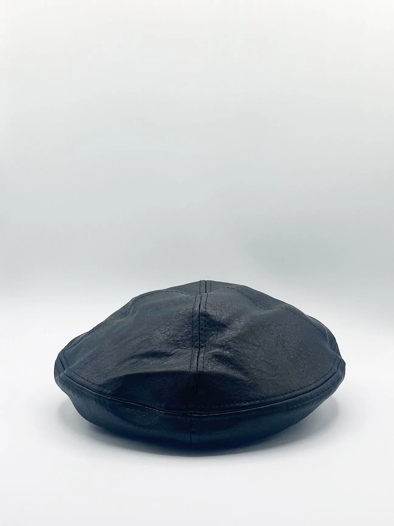 Flat Cap in Black PU