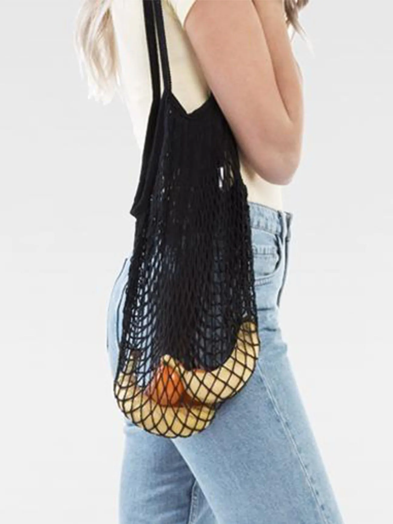 Small Beach Crochet Bag in Black