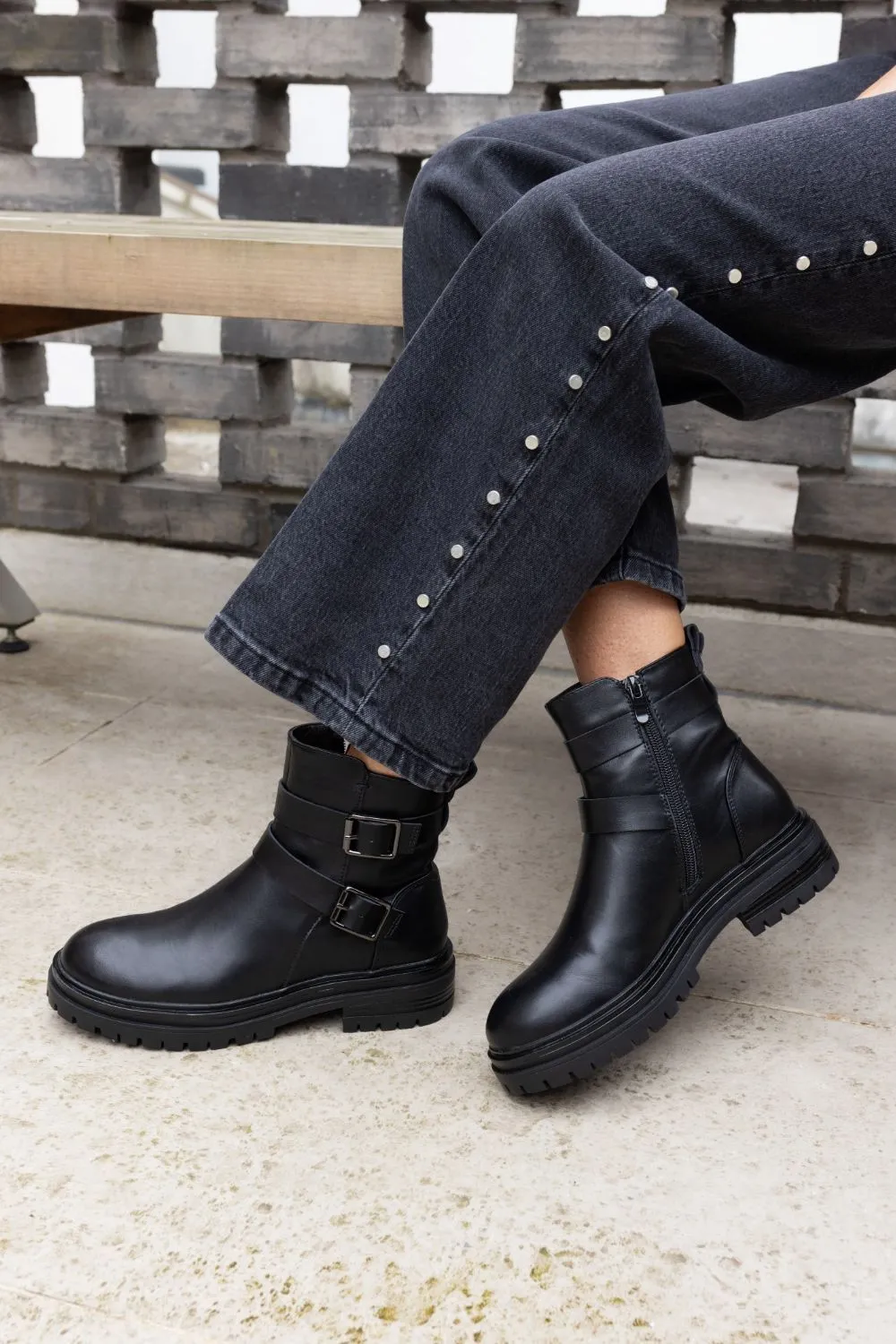 Dare Buckle Biker Boot
