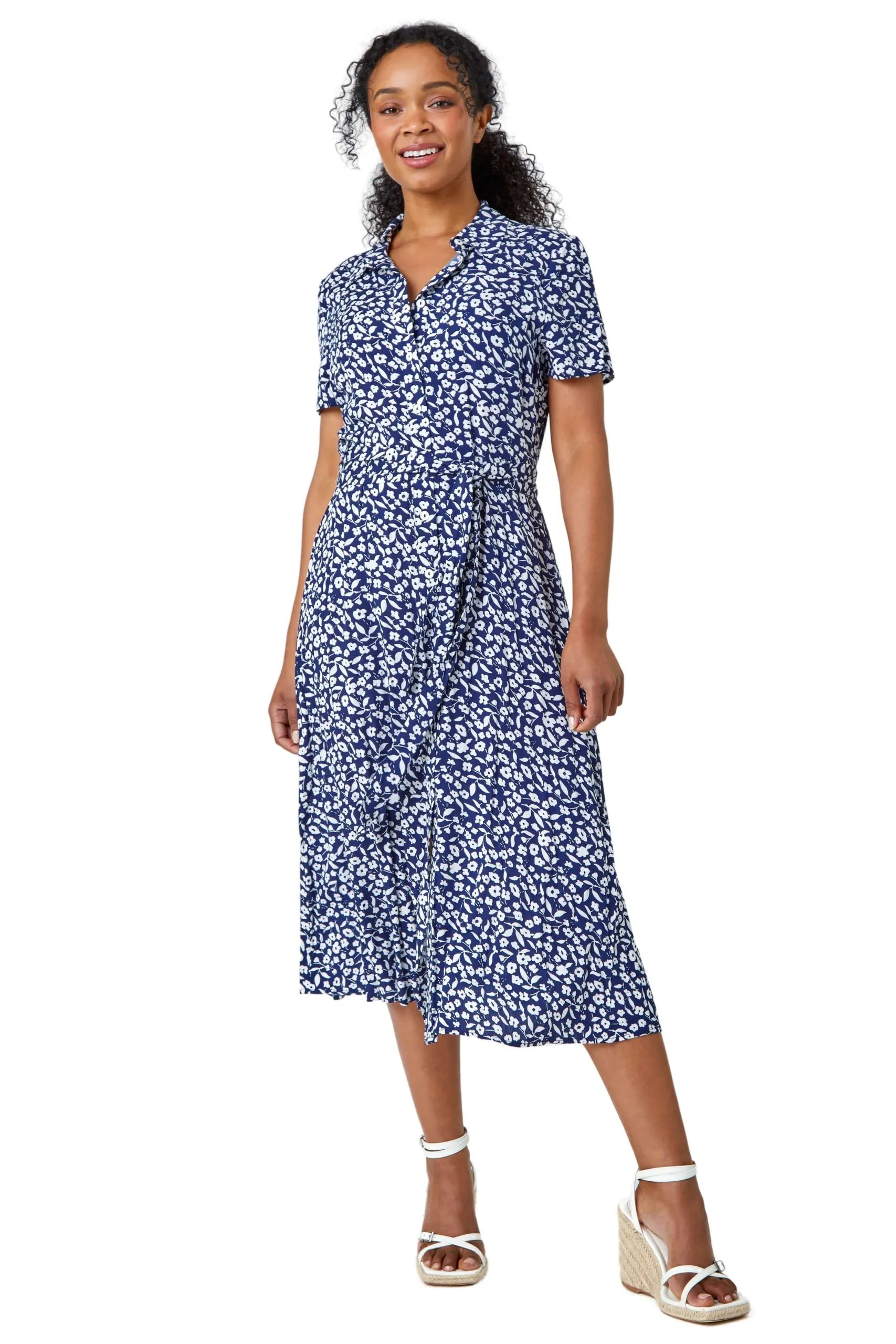 Petite Ditsy Floral Shirt Dress